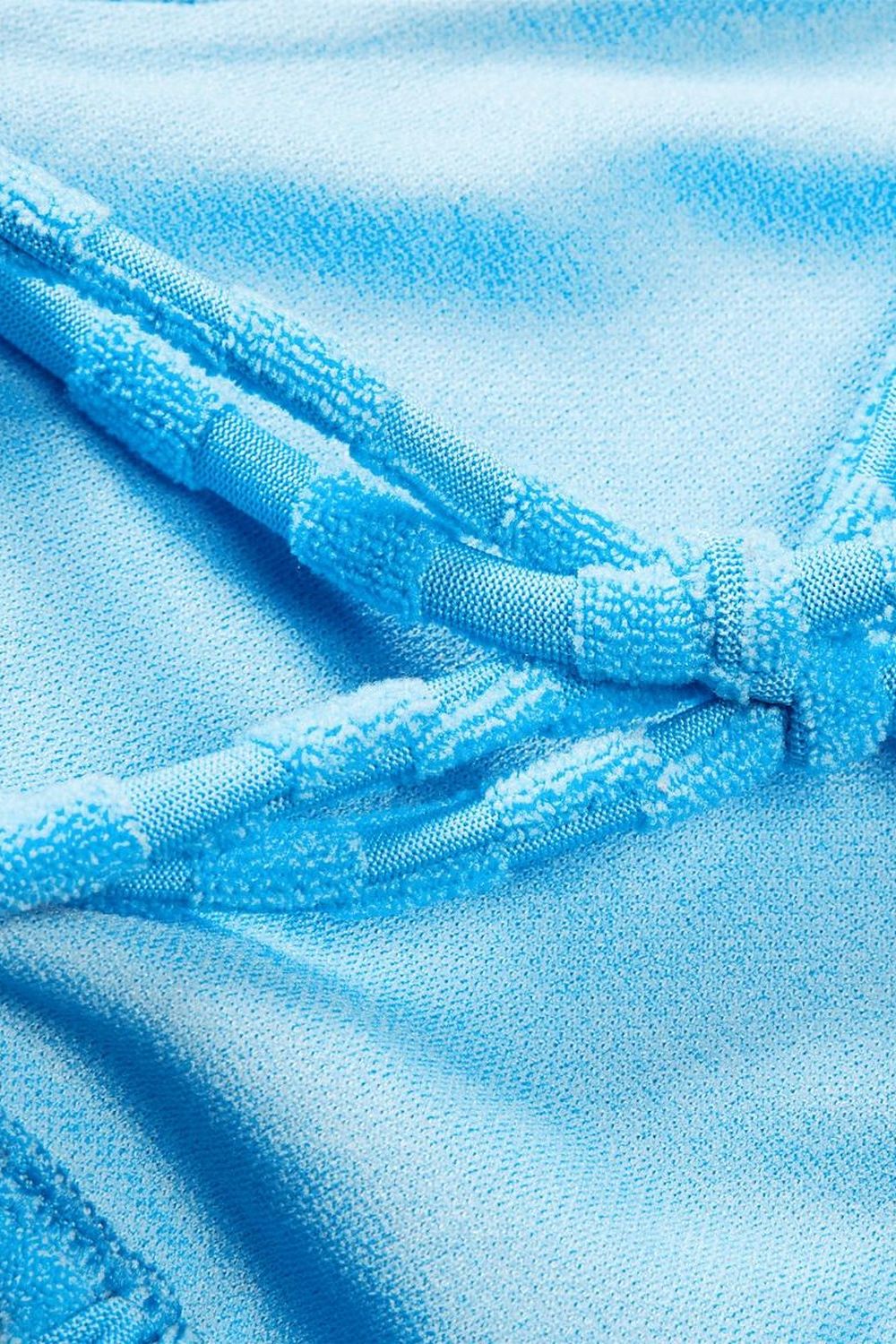 Blue TriFold Terrycloth Swimming Bikini Top, Image 3 of 4