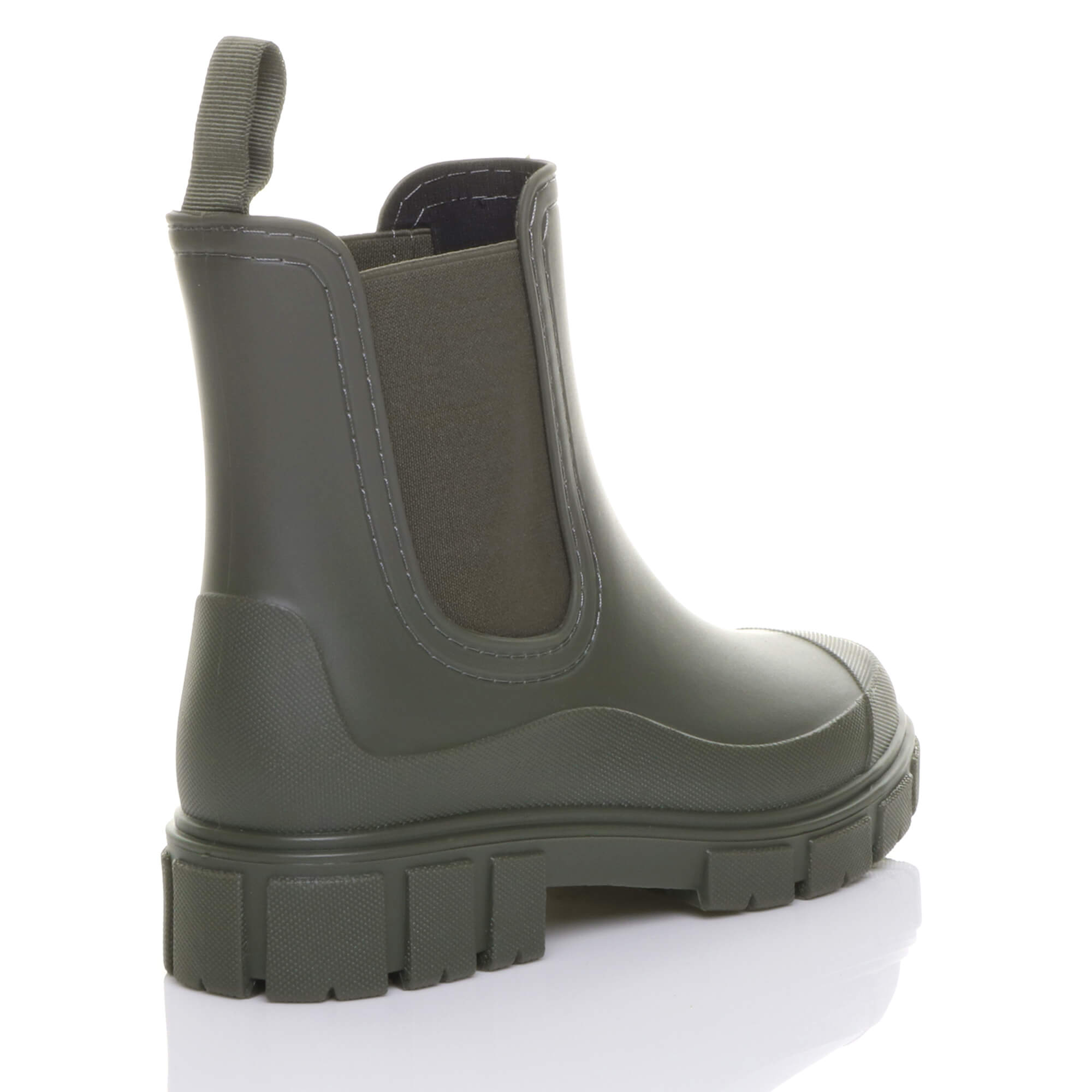 Khaki Wellies Chelsea Ankle Boots Wellingtons, Image 4 of 6