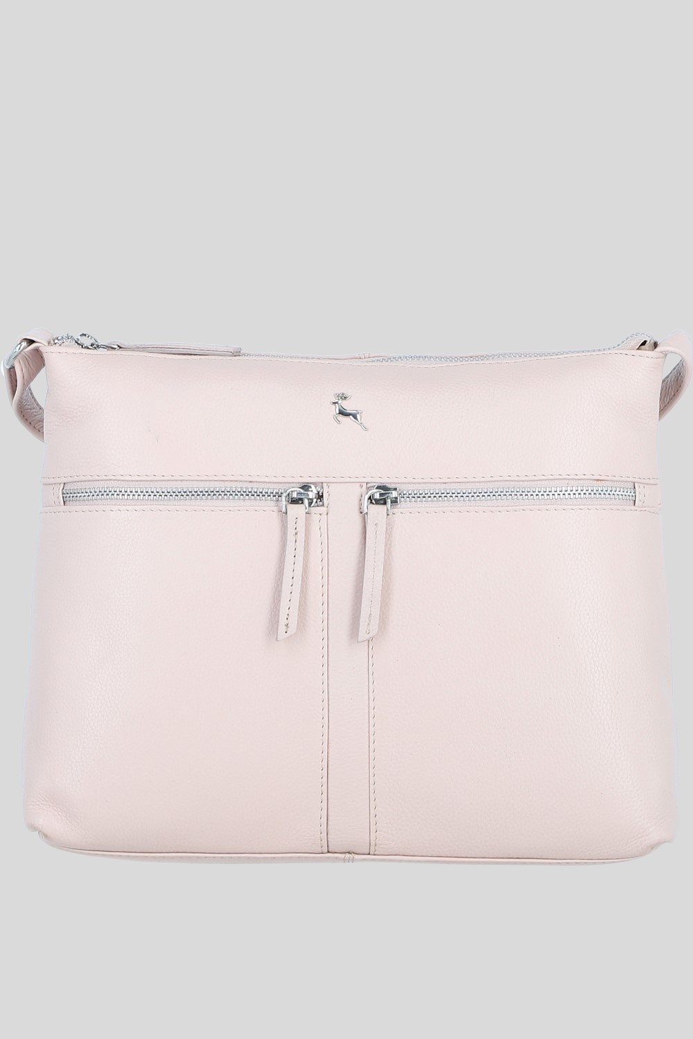 Light Pink 'Mourne' Sleek Real Leather Shoulder Bag, Image 1 of 5