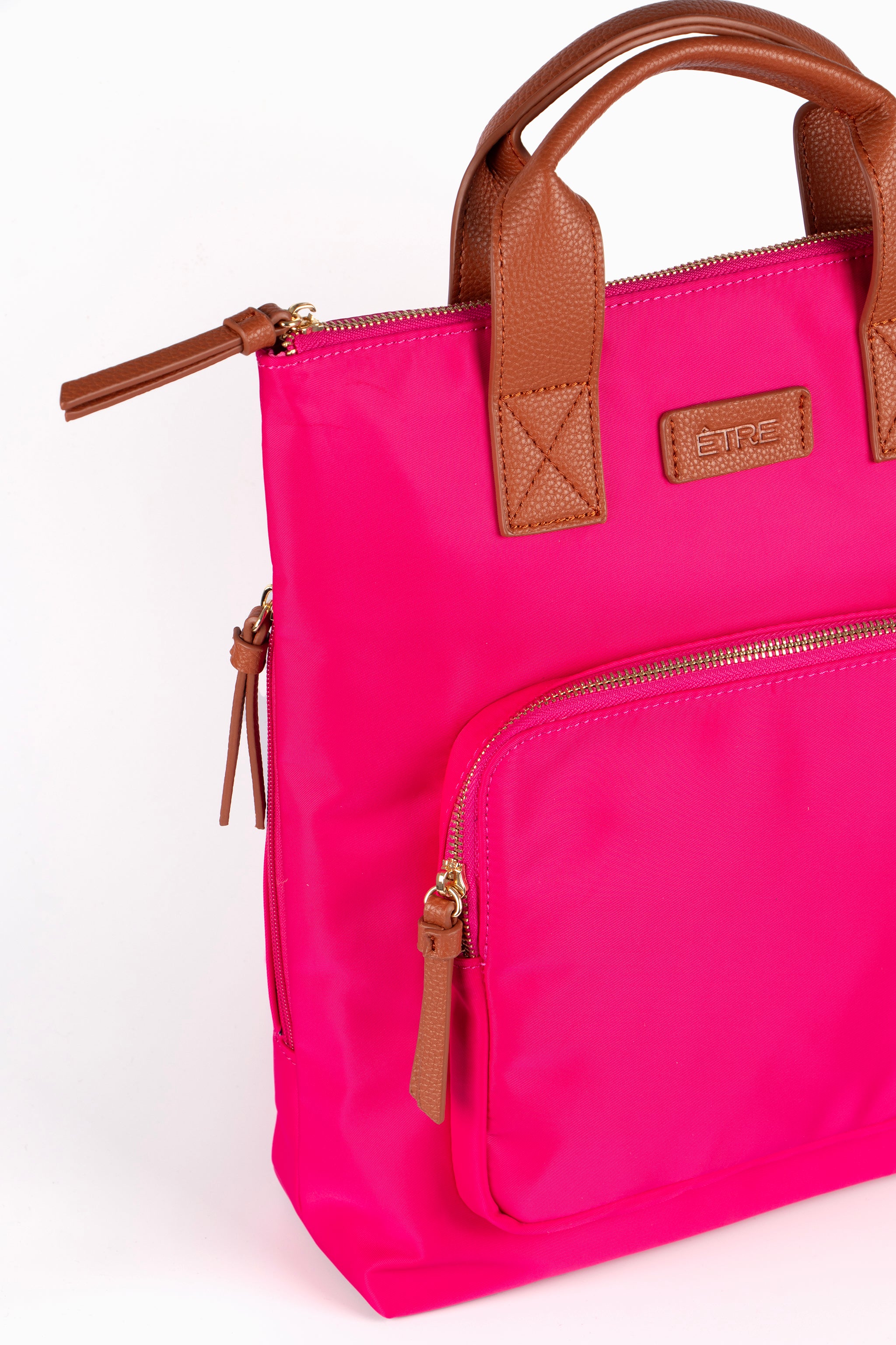 Fuchsia Etre Fuchsia Plain Top Handle Foldable Backpack, Image 4 of 5