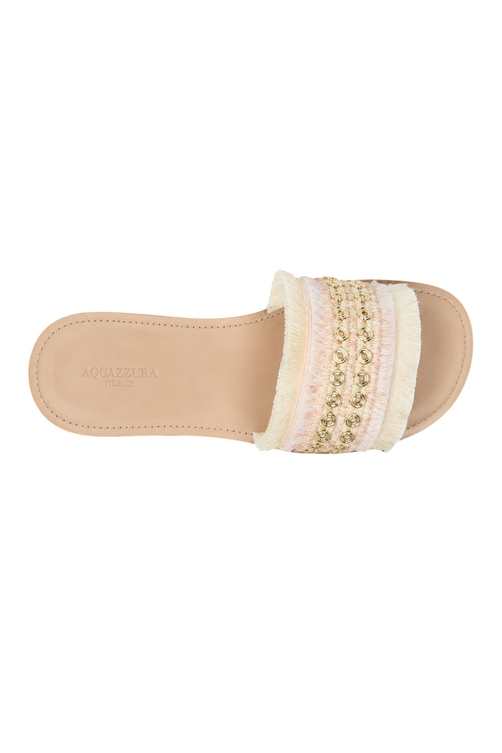 Neutral Nalani Embellished Flat Slides, Image 3 of 4