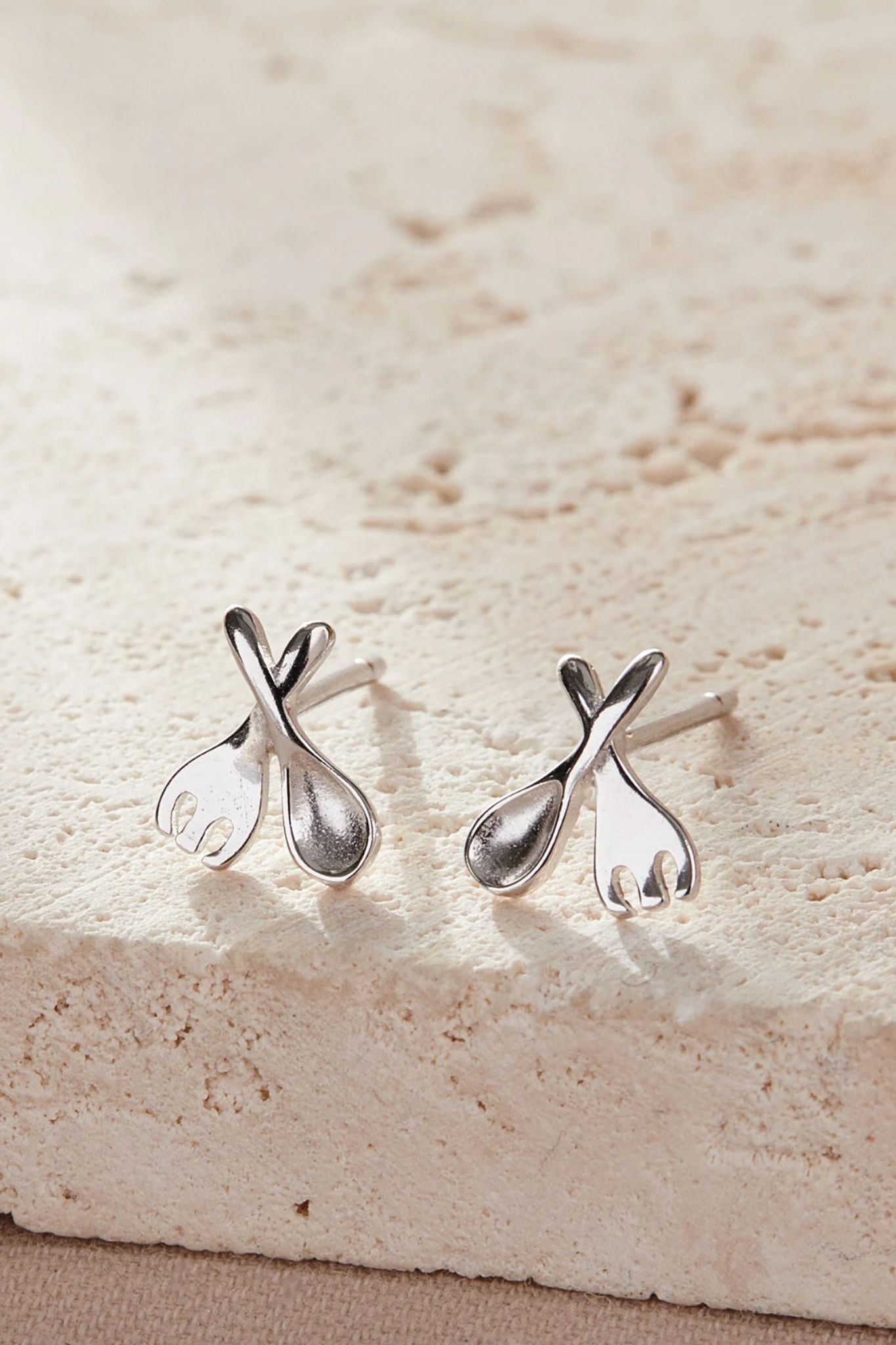 Silver Mia Gioielli Silver Sterling Silver Fork & Spoon Studs, Image 3 of 3