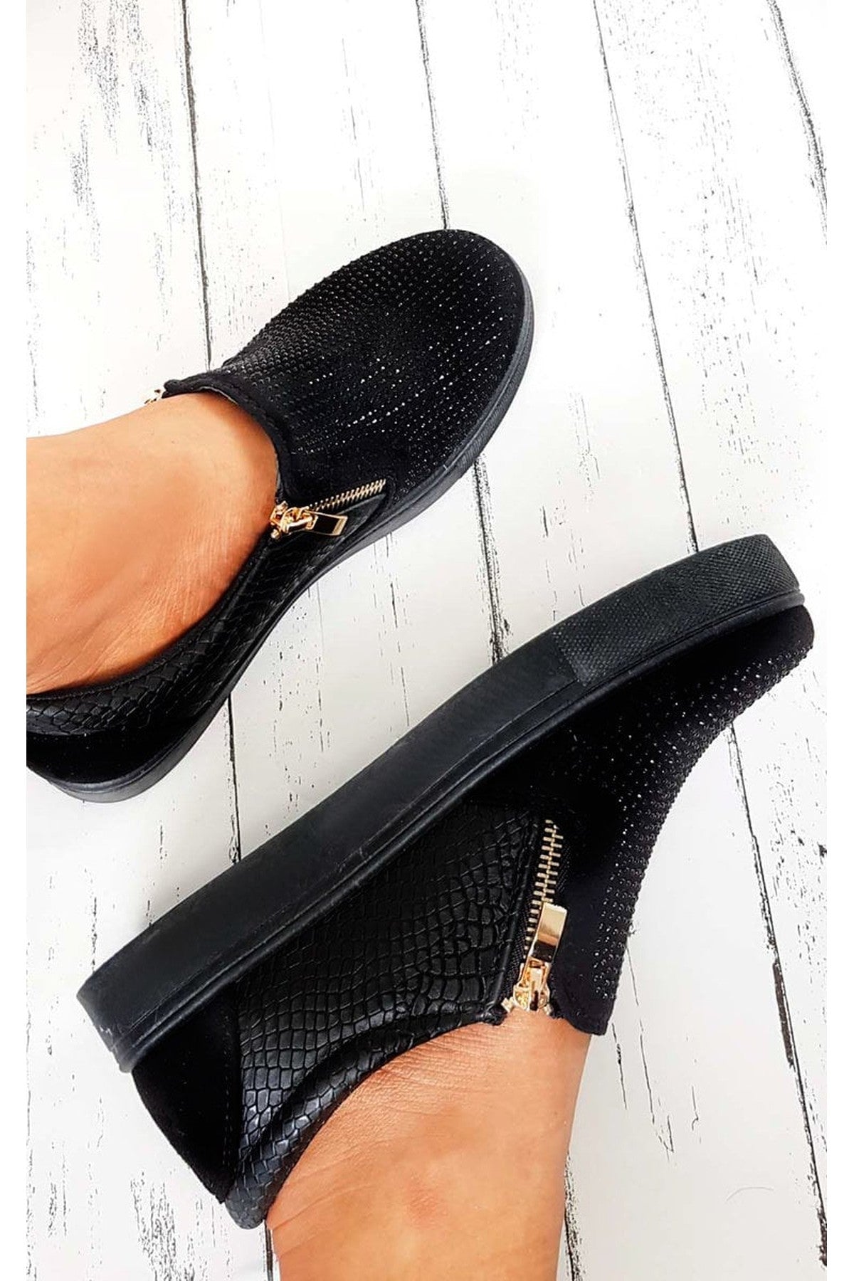 Pink Leah Crystal Suede Zip Pumps Trainers