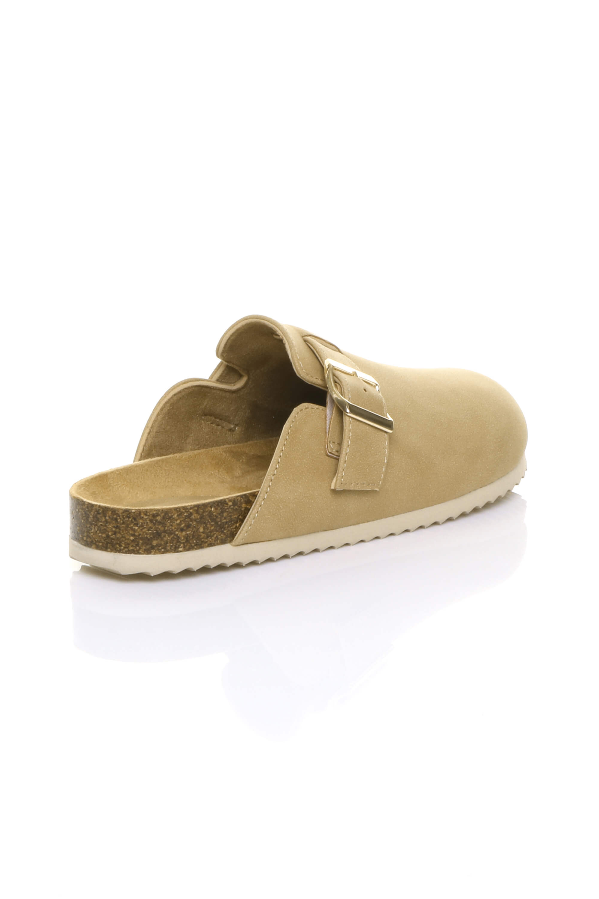 Beige AJVANI Beige Flat Footbed Sandals Mules, Image 4 of 4