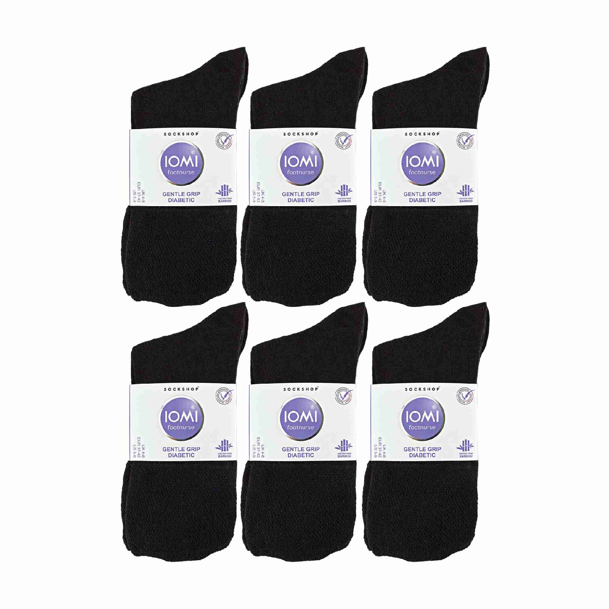 Black 12 Pairs Diabetic Bamboo Socks, Image 5 of 5