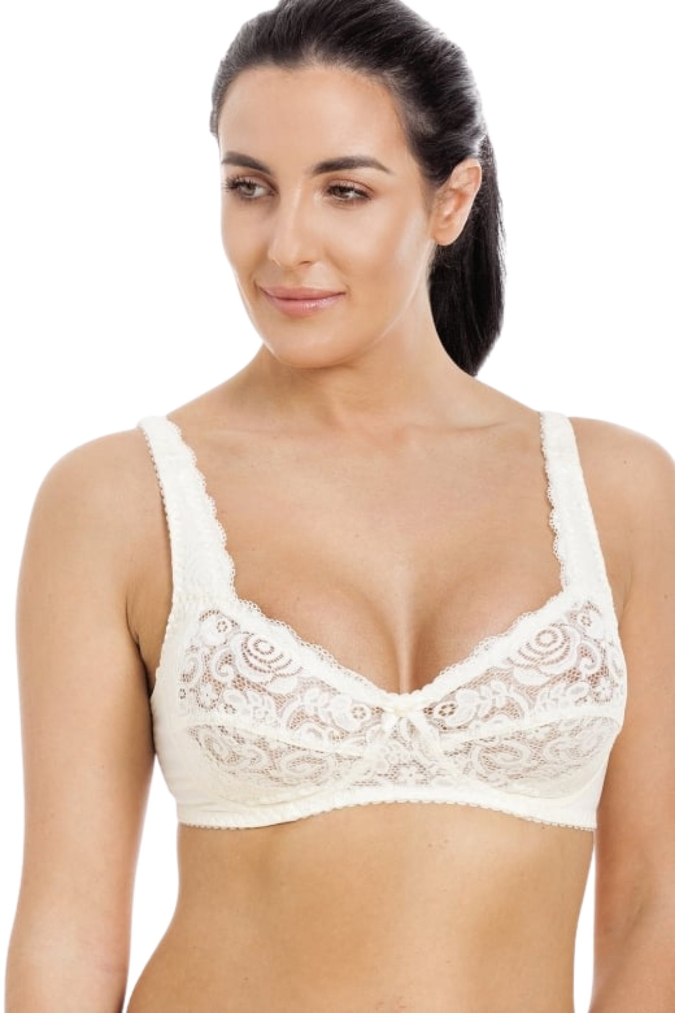 Ivory Camille Lingerie Ivory Non Wired Soft Cup Lace Bra, Image 1 of 4