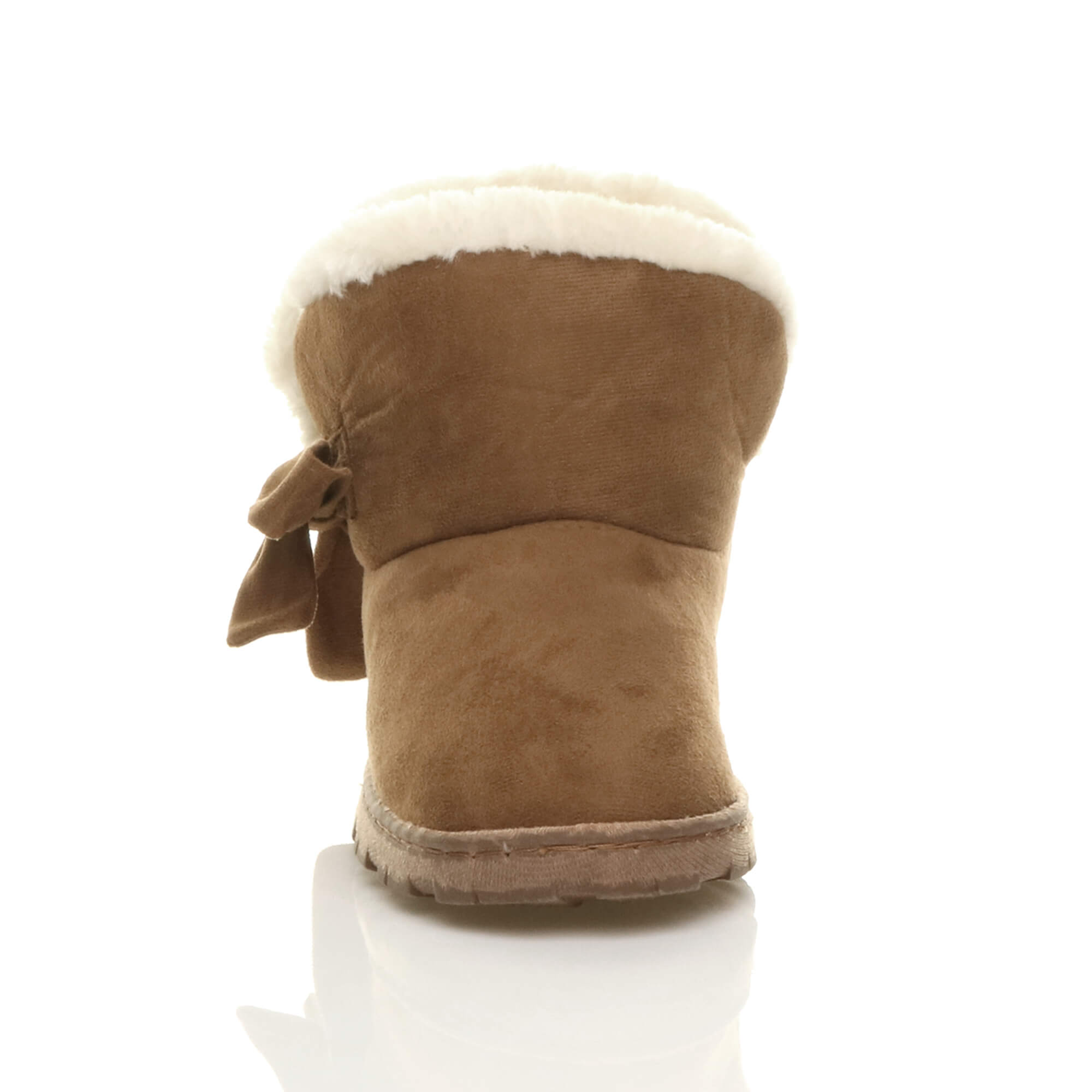 Tan AJVANI Tan Faux Fur Lined Ankle Boots Slippers, Image 6 of 6