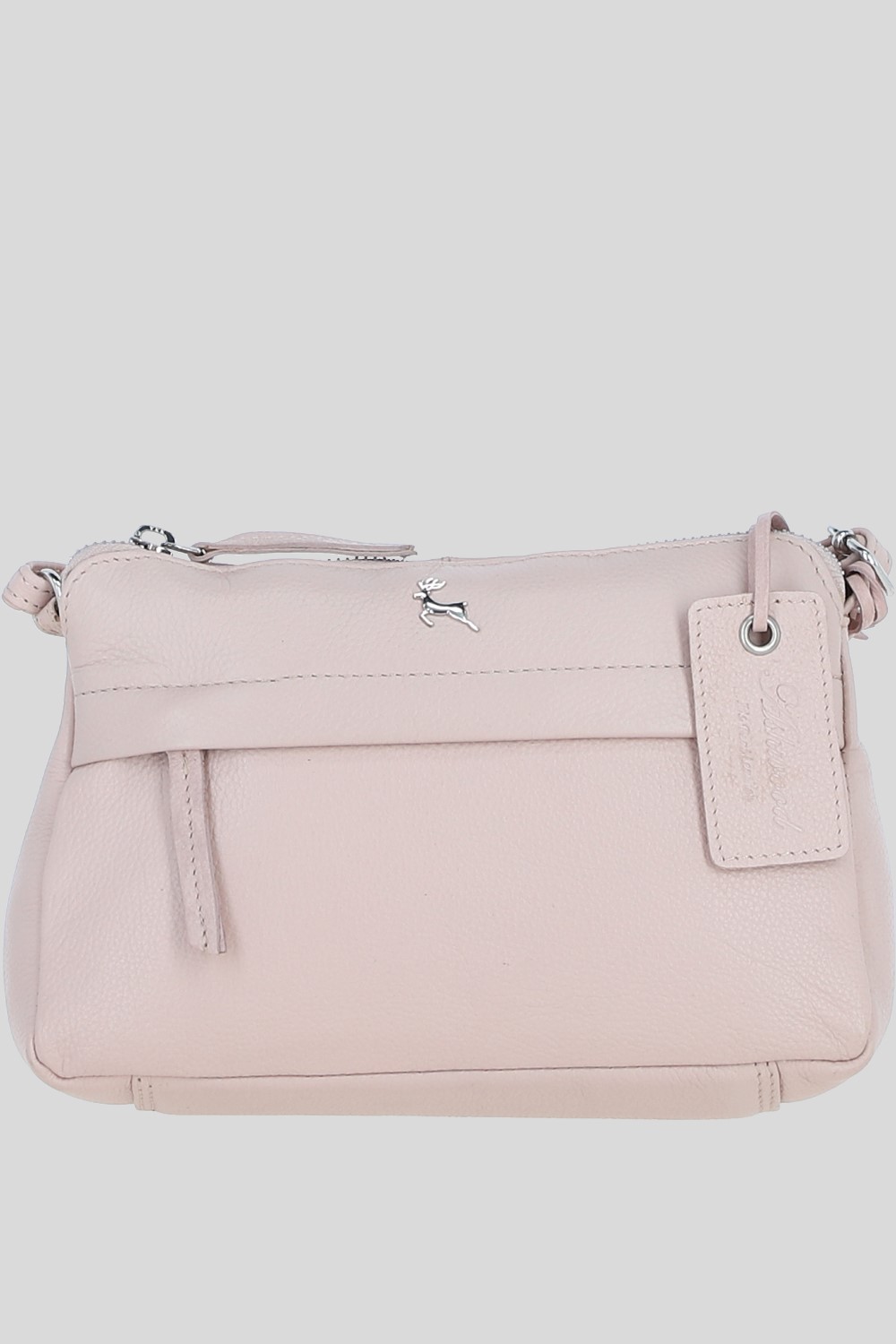 Light Pink Ashwood Leather Light Pink 'Perth' Elegant Real Leather Crossbody Bag, Image 1 of 5