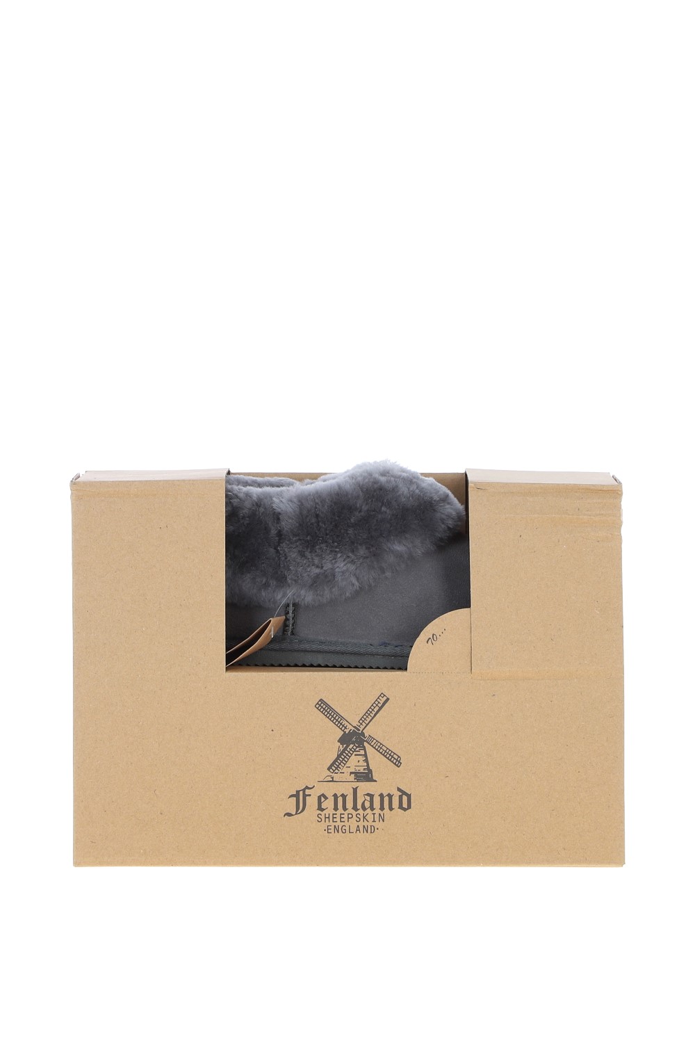 Grey Fenland England Grey Real Sheepskin Booties, Image 2 of 5