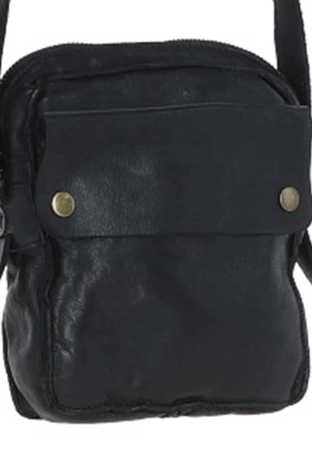Black Real Leather Cross Body Bag, Image 3 of 6
