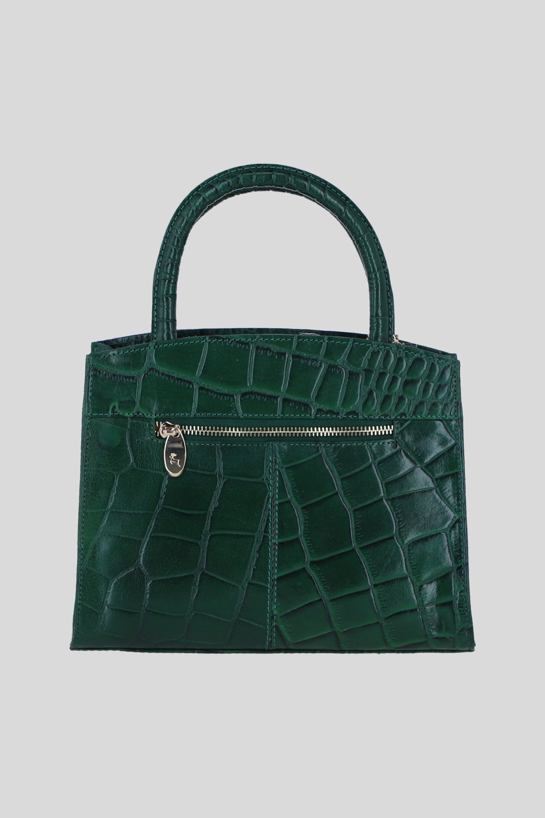 Green Genuine Leather Structured Handbag with Detachable Crossbody Strap, Image 3 of 4