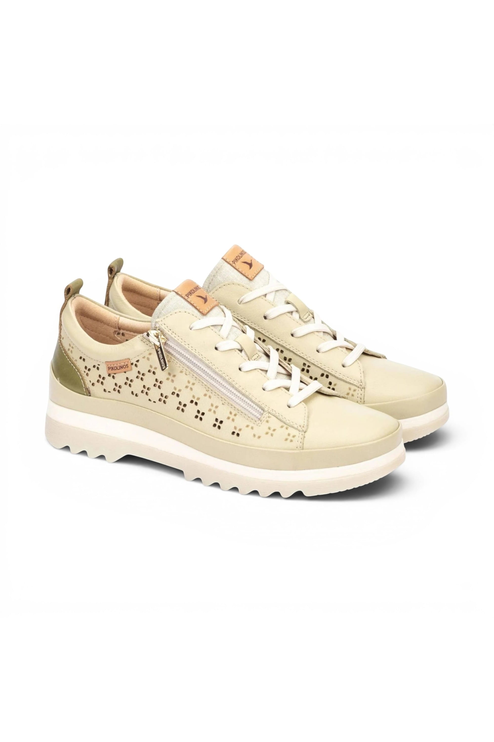 Green Womens Zip Trainer Sneaker W3W-6841C1, Image 2 of 6