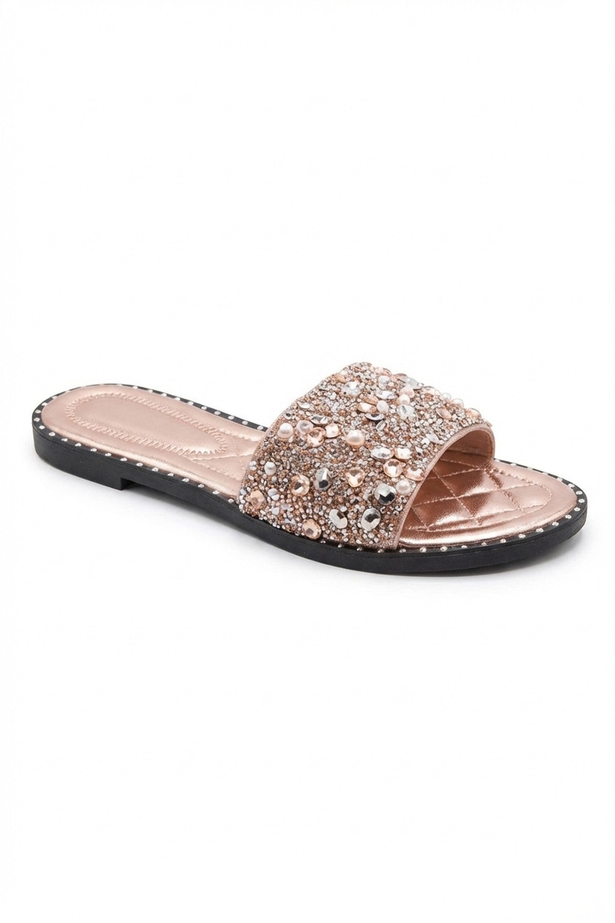 Cream iKrush Cream Sofie Embellished Slip On Sandals, Image 8 of 8