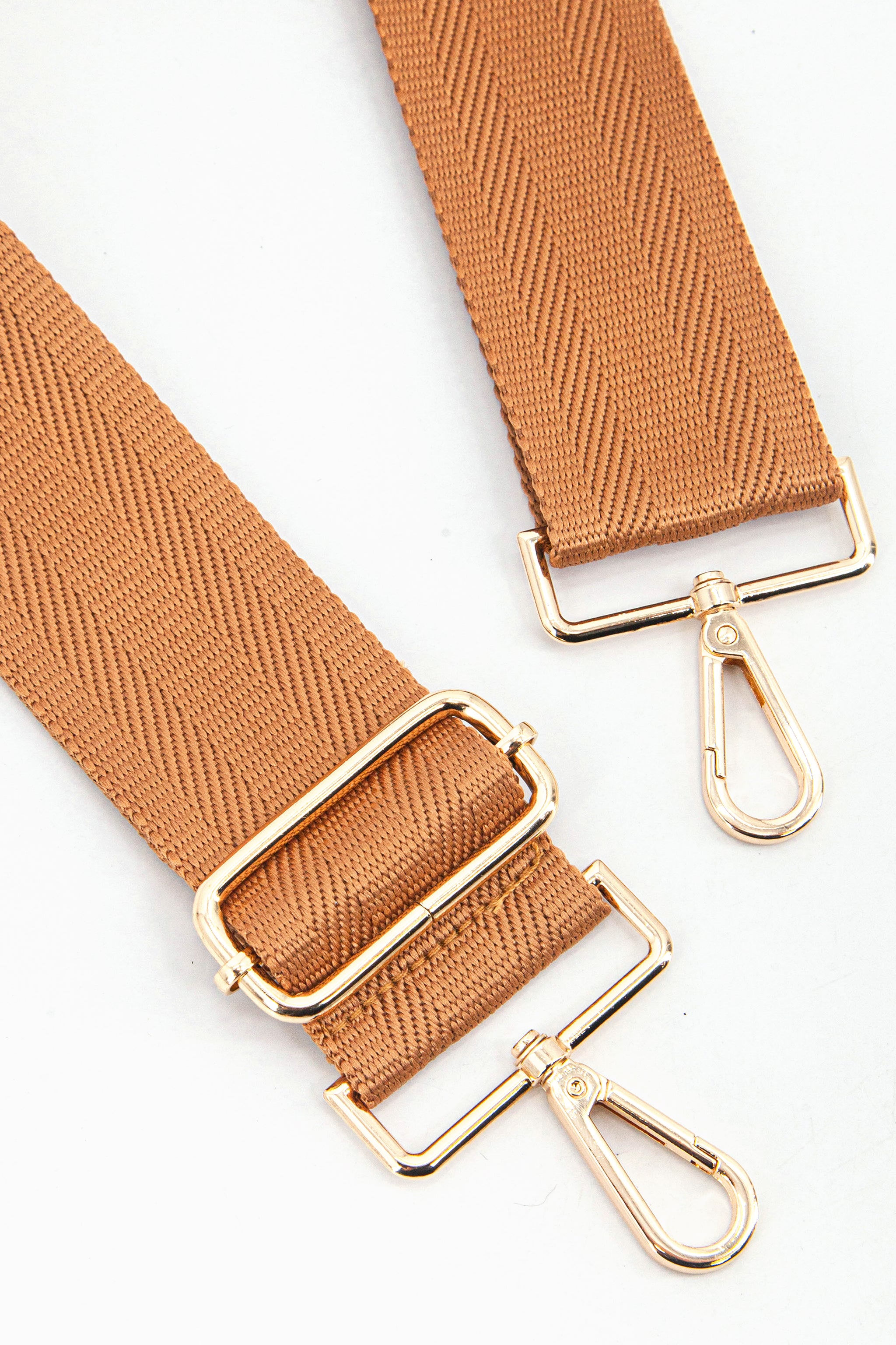 Tan Sarta Tan Plain Woven Wide Bag Strap, Image 2 of 4
