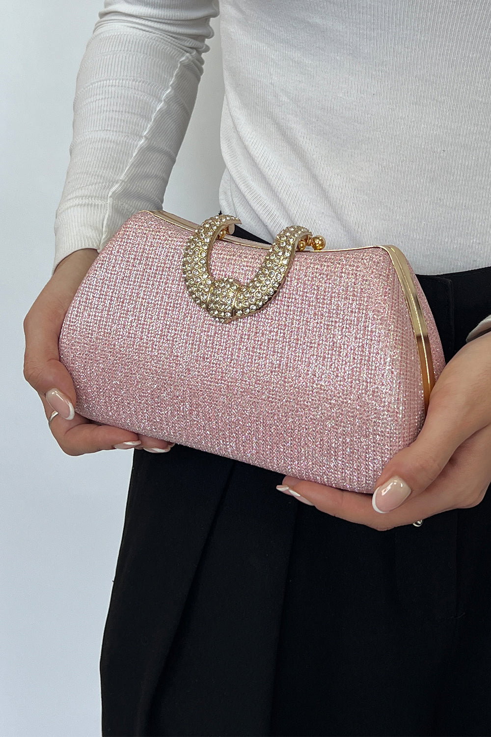 Pink Shimmer Clutch Bag