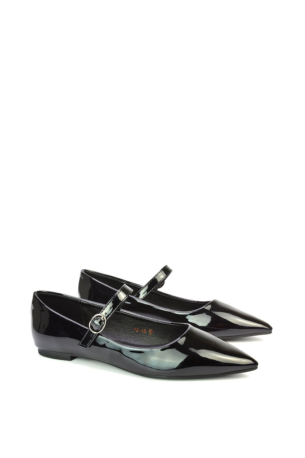 Black XY LONDON Black 'Aimee' Flat Mary Jane Ballerina Pumps, Image 3 of 5
