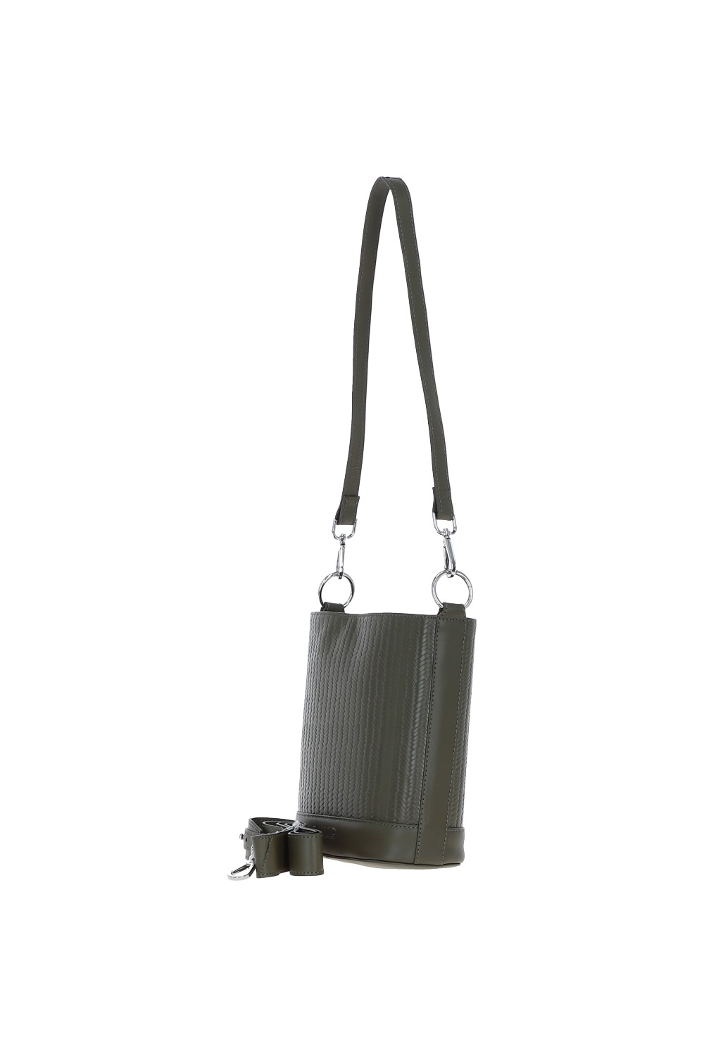 Khaki Ashwood Leather Khaki Elegant Crossbody Bucket Bag, Image 4 of 6