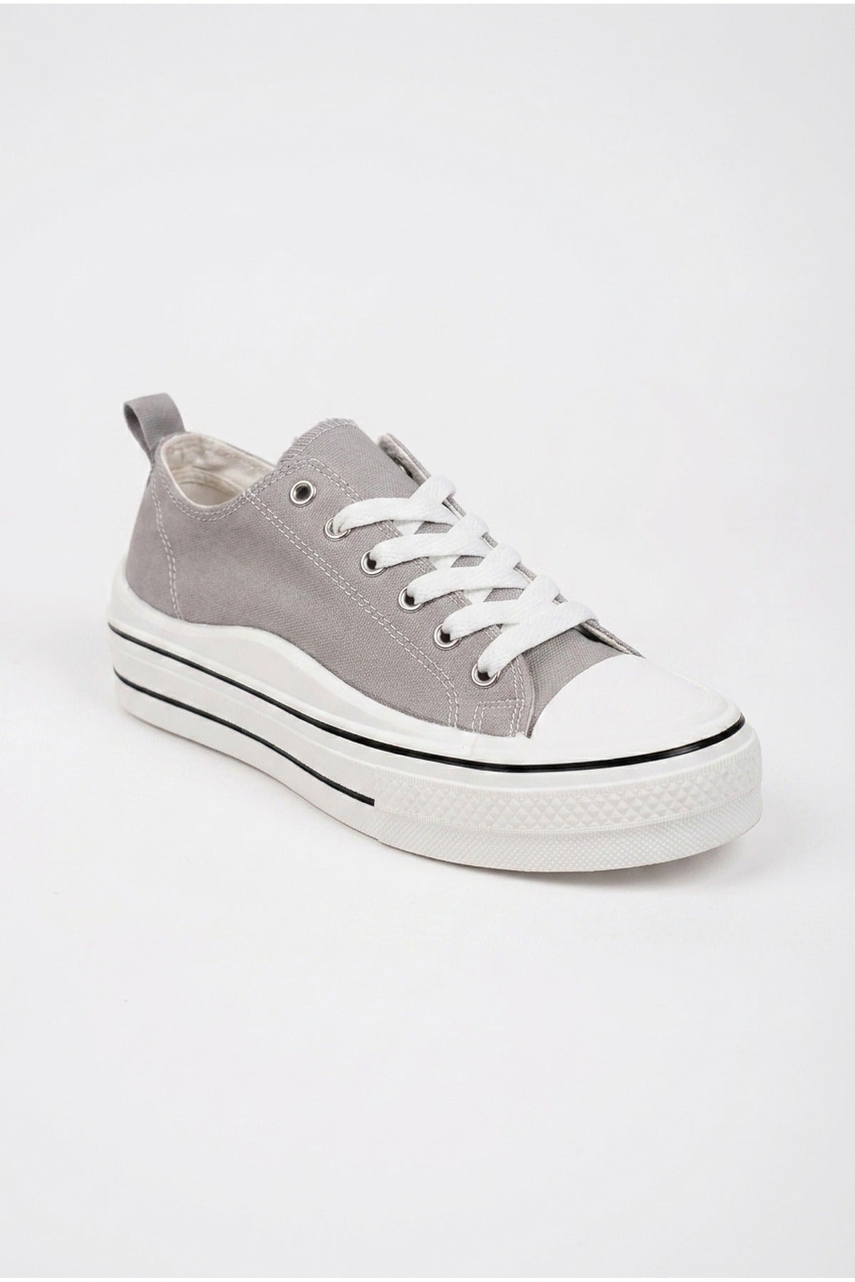 Grey iKrush Grey Saoirse Low Top Canvas Trainers, Image 2 of 8