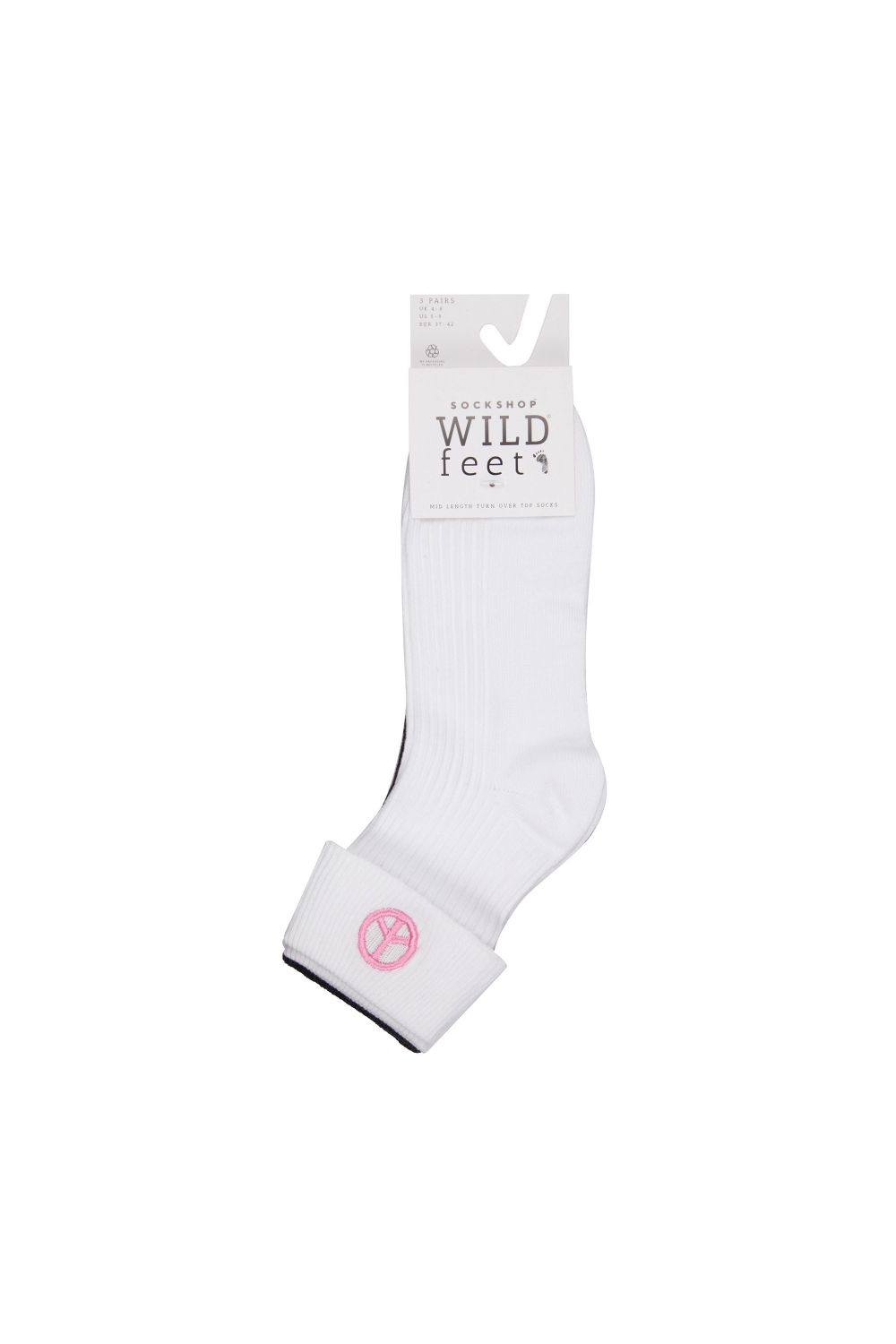Black 3 Pack Fashion Turnover Top Rib Lounge Socks, Image 2 of 3