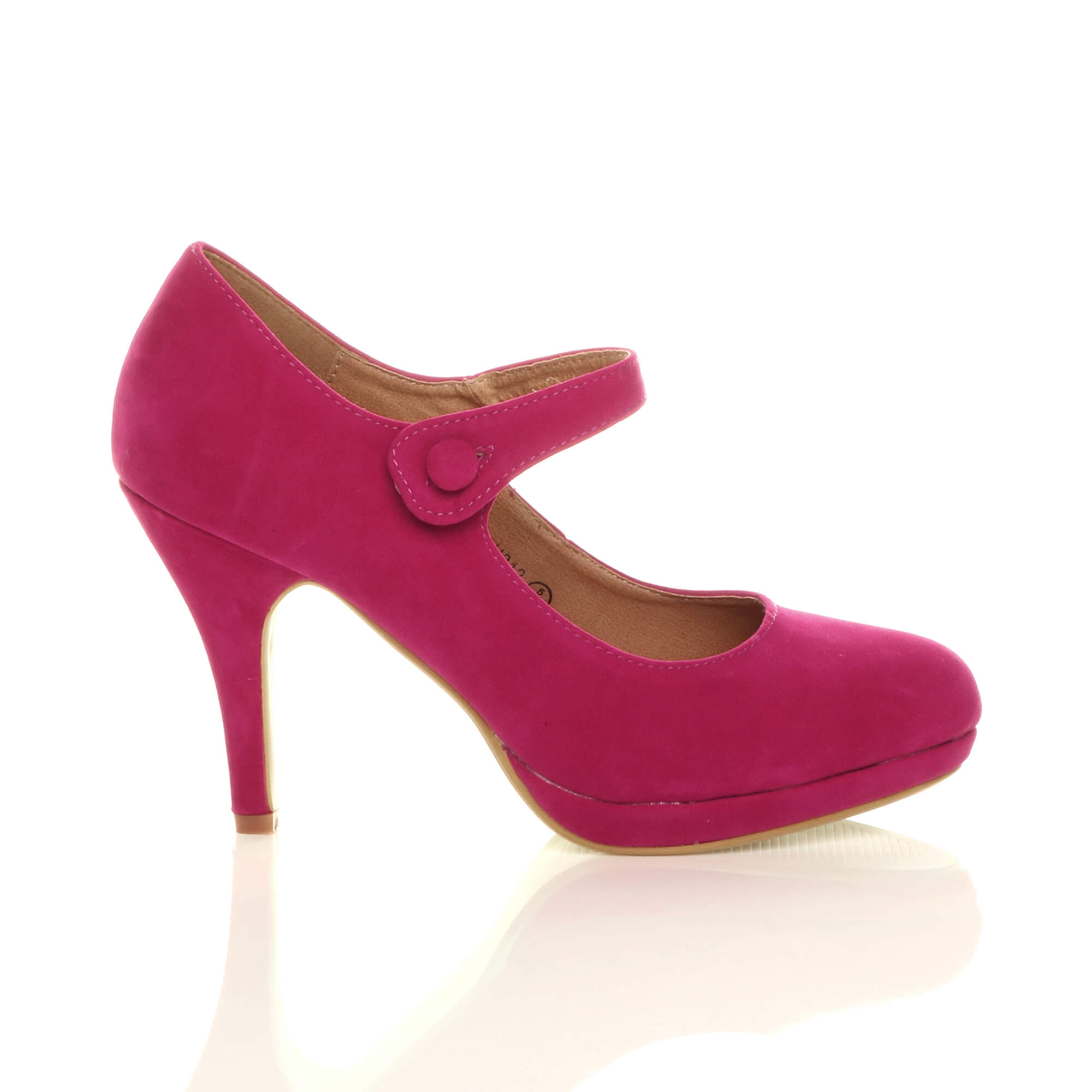 Fuchsia AJVANI Fuchsia High Heel Mary Jane Court Shoes, Image 2 of 6