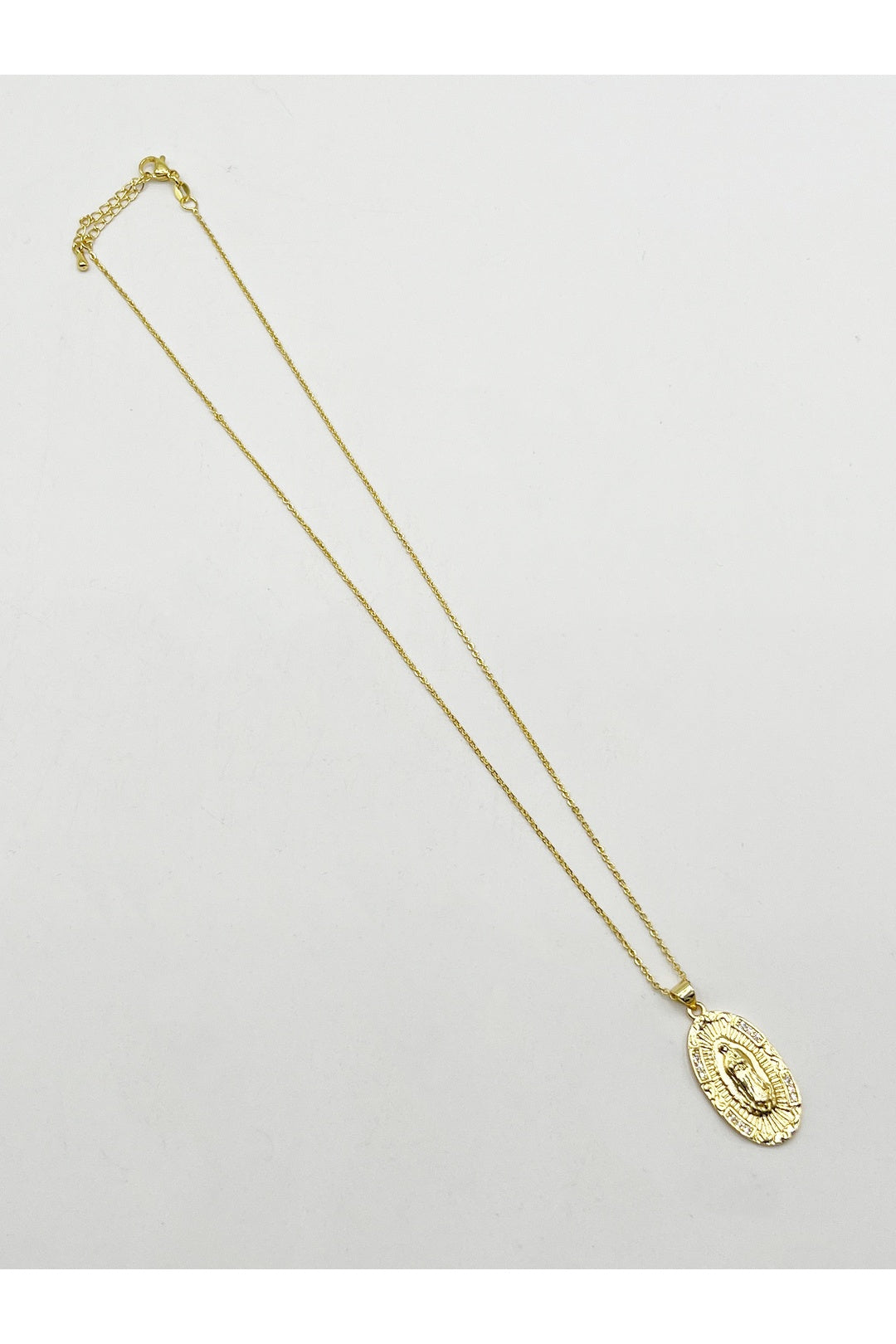 Gold Virgin Mary Pendant Necklace With Gift Box, Image 4 of 7