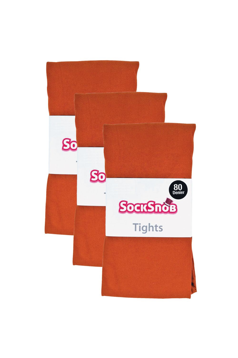 Wine 3 Pair Ladies Coloured Opaque 80 Denier Plain Block Colour Tights, Image 2 of 5