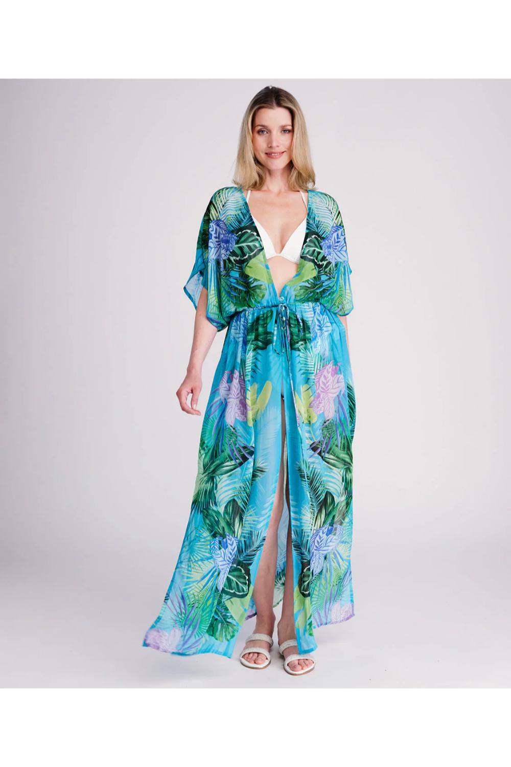 Turqouise Marbella - Kimono Beach Cover-up, Image 3 of 4