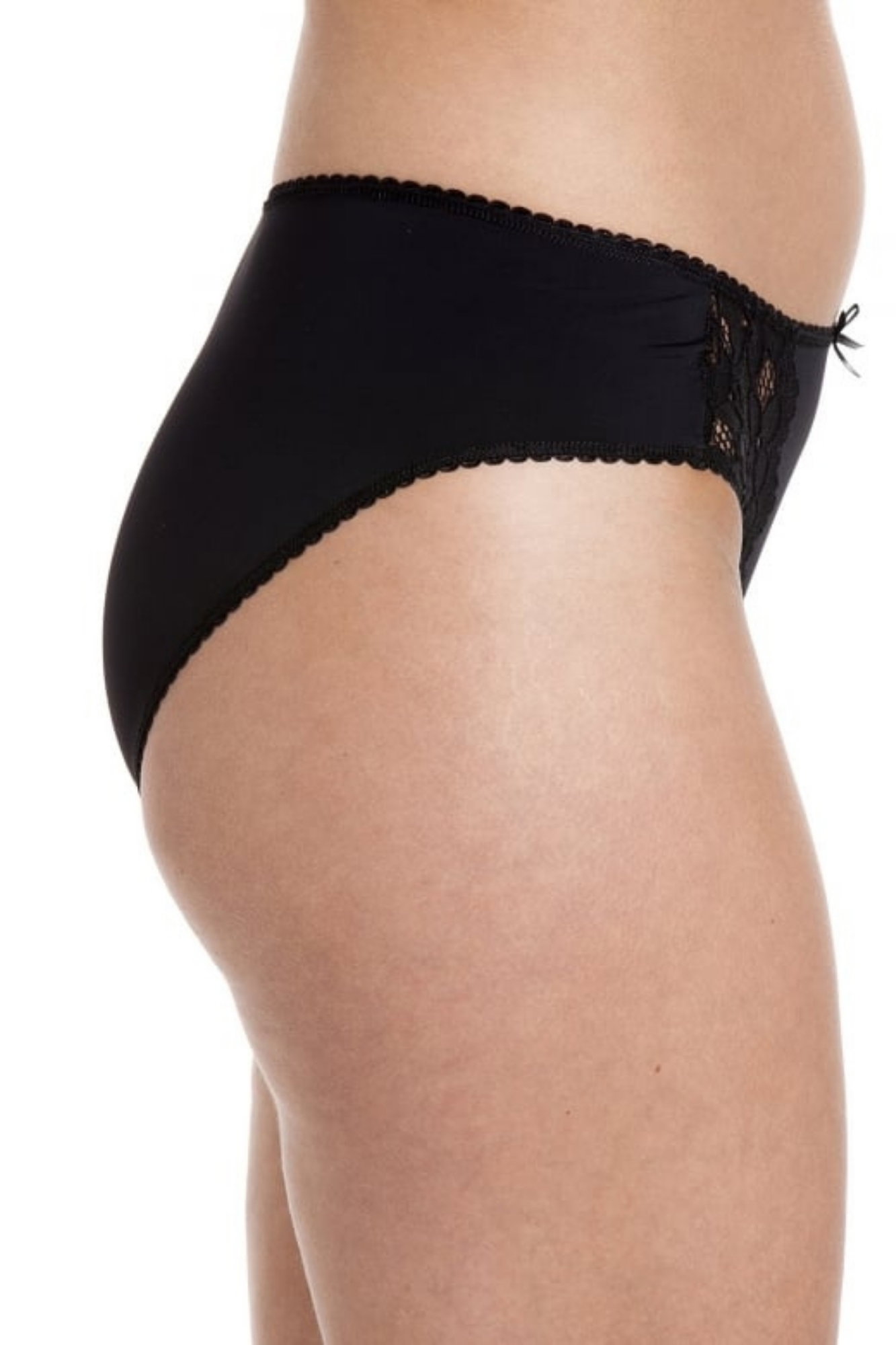 Black Camille Lingerie Black 3 Pack Sheer Floral Lace Mesh Briefs, Image 4 of 5