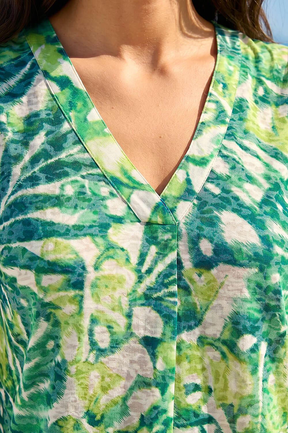 Green Leaf Burnout Print Vest Top , Image 5 of 4