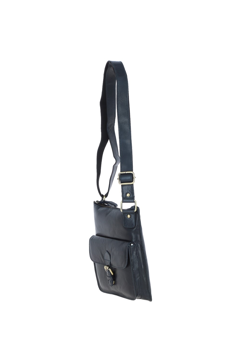 Navy Vintage Small Leather Shoulder Bag, Image 3 of 4