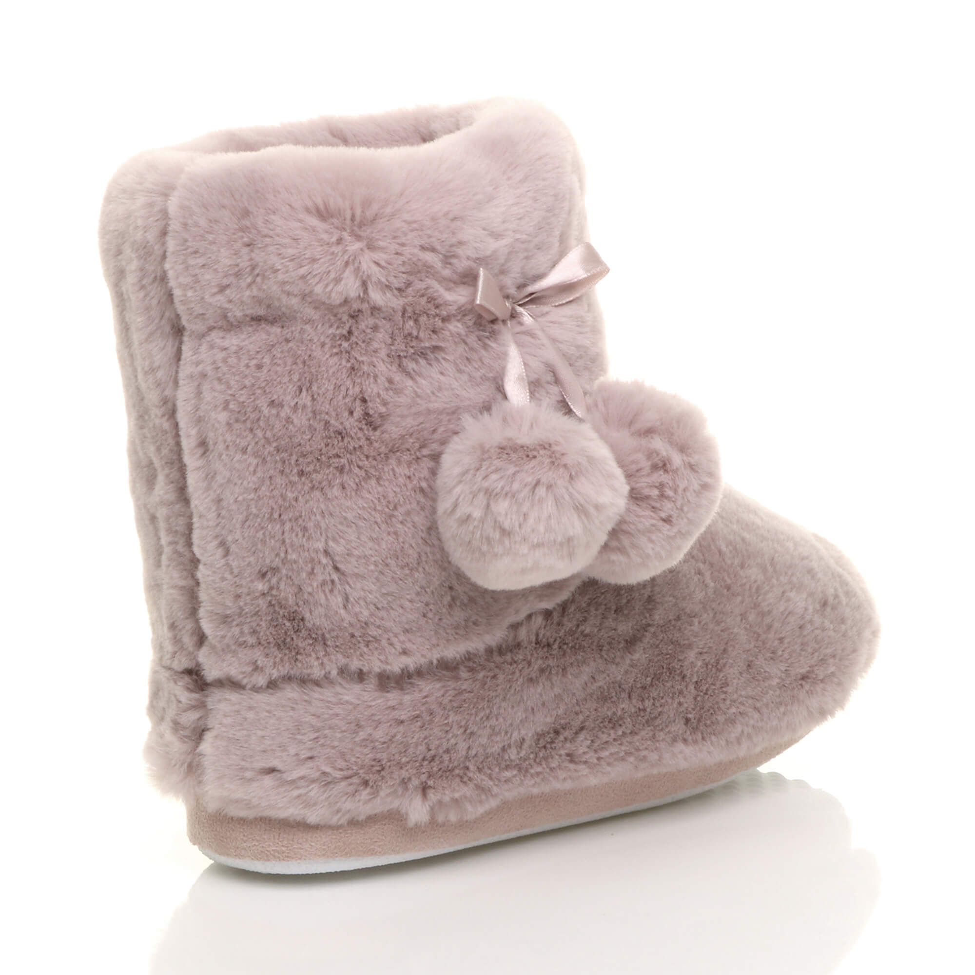 Mocha AJVANI Mocha Faux Fur Lined Slip On Memory Foam Mules Slippers, Image 4 of 6
