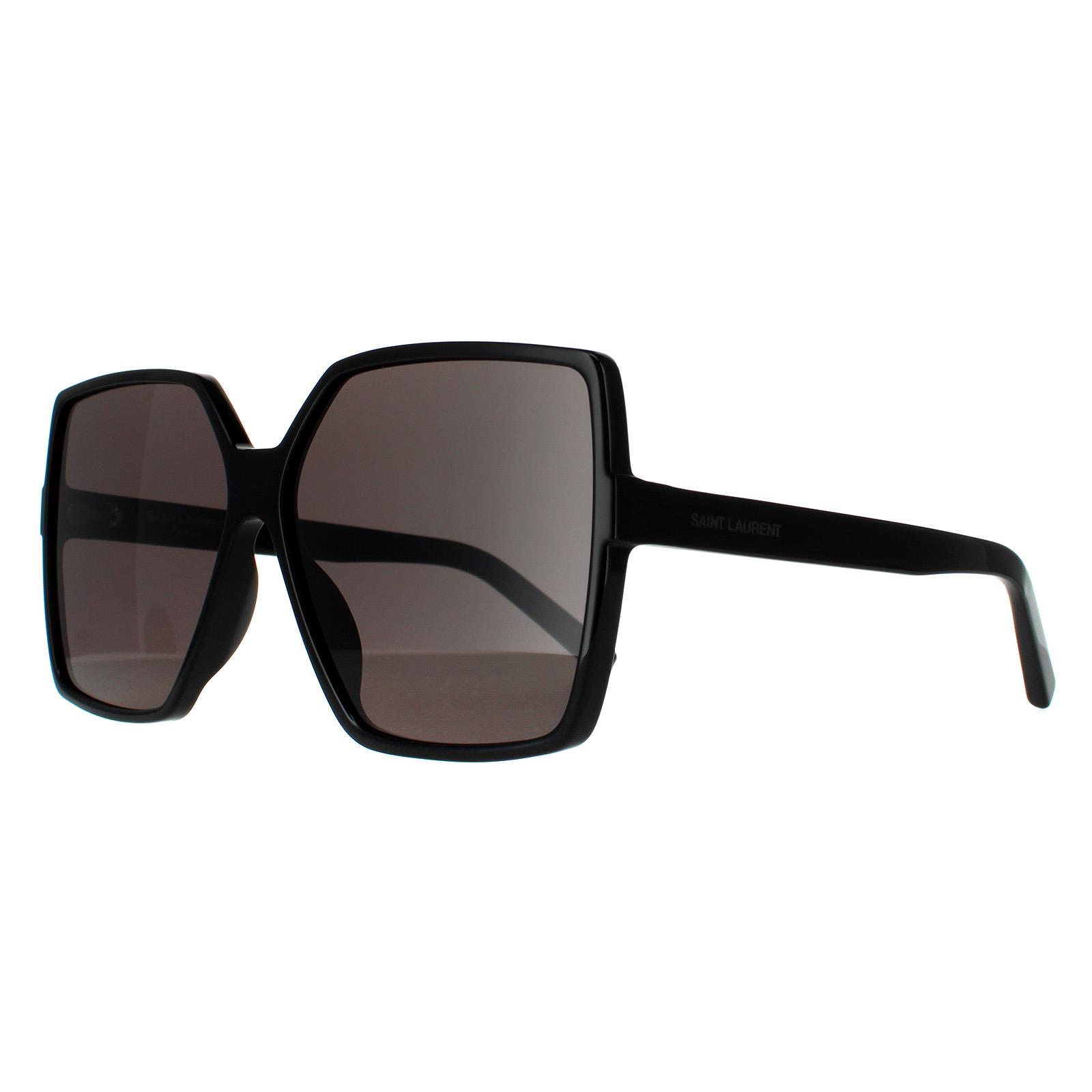 Black Saint Laurent Black Square Black Grey Sunglasses, Image 2 of 6
