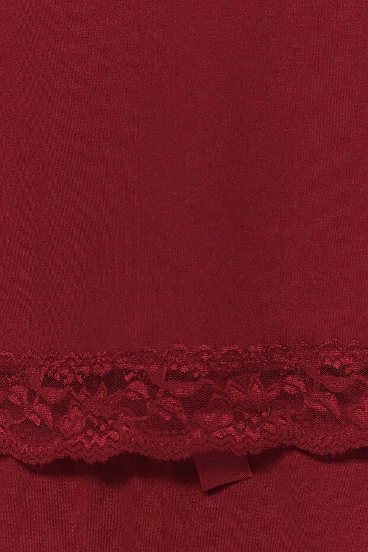 Burgundy WOVCOR Burgundy 2-Piece Lace Trim and Pyjama Set, Image 3 of 5