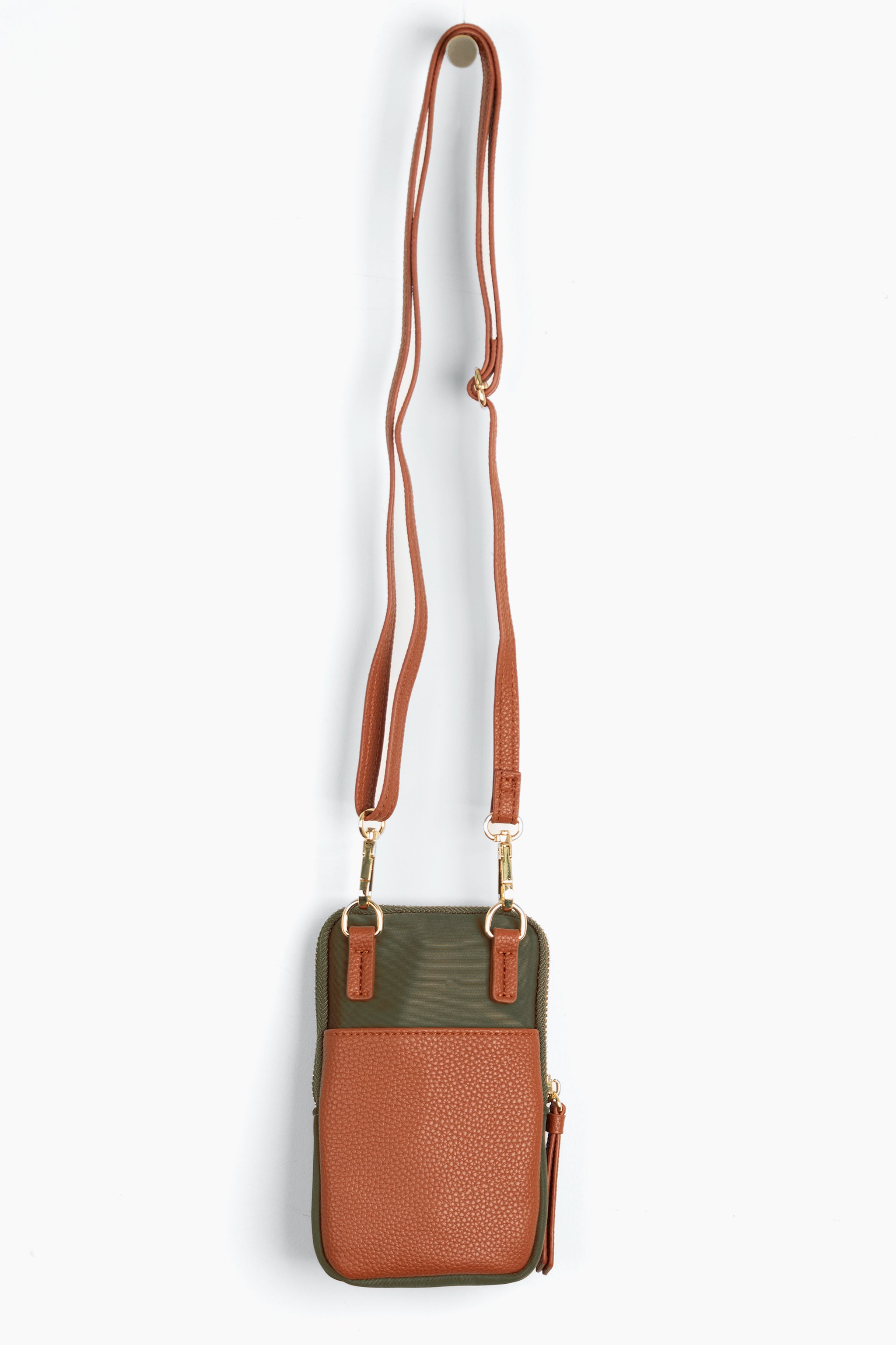 Khaki Crossbody Phone Bag, Image 2 of 3
