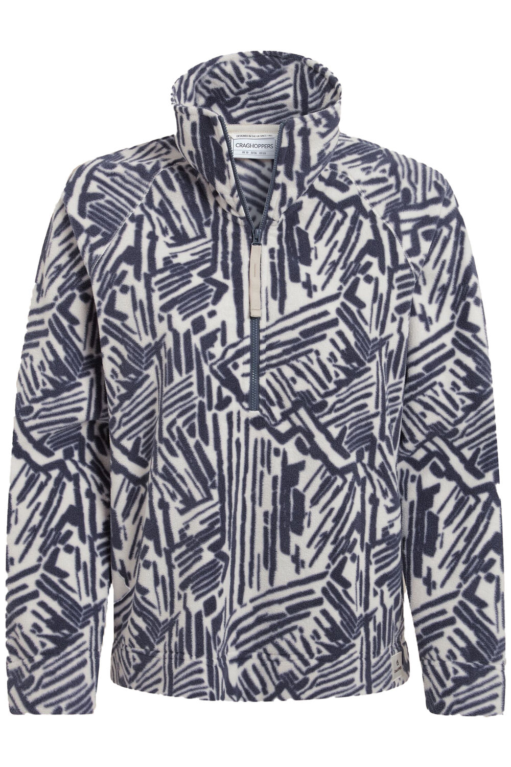 Charcoal Annjela Graphic Print Half Zip Fleece Top, Image 1 of 3