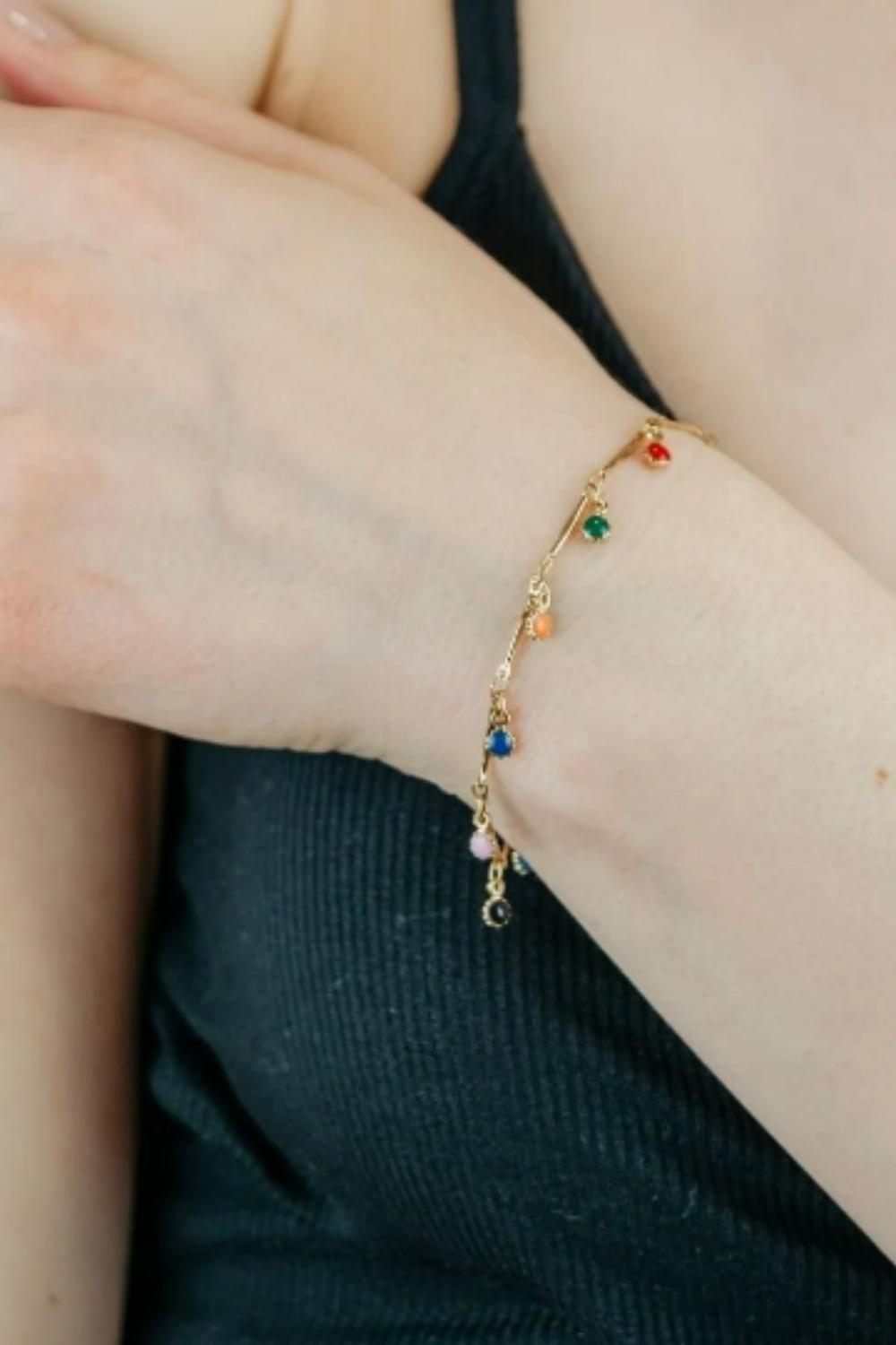 Gold Dainty Beaded Mama Boho Charm Bracelet, Image 1 of 2