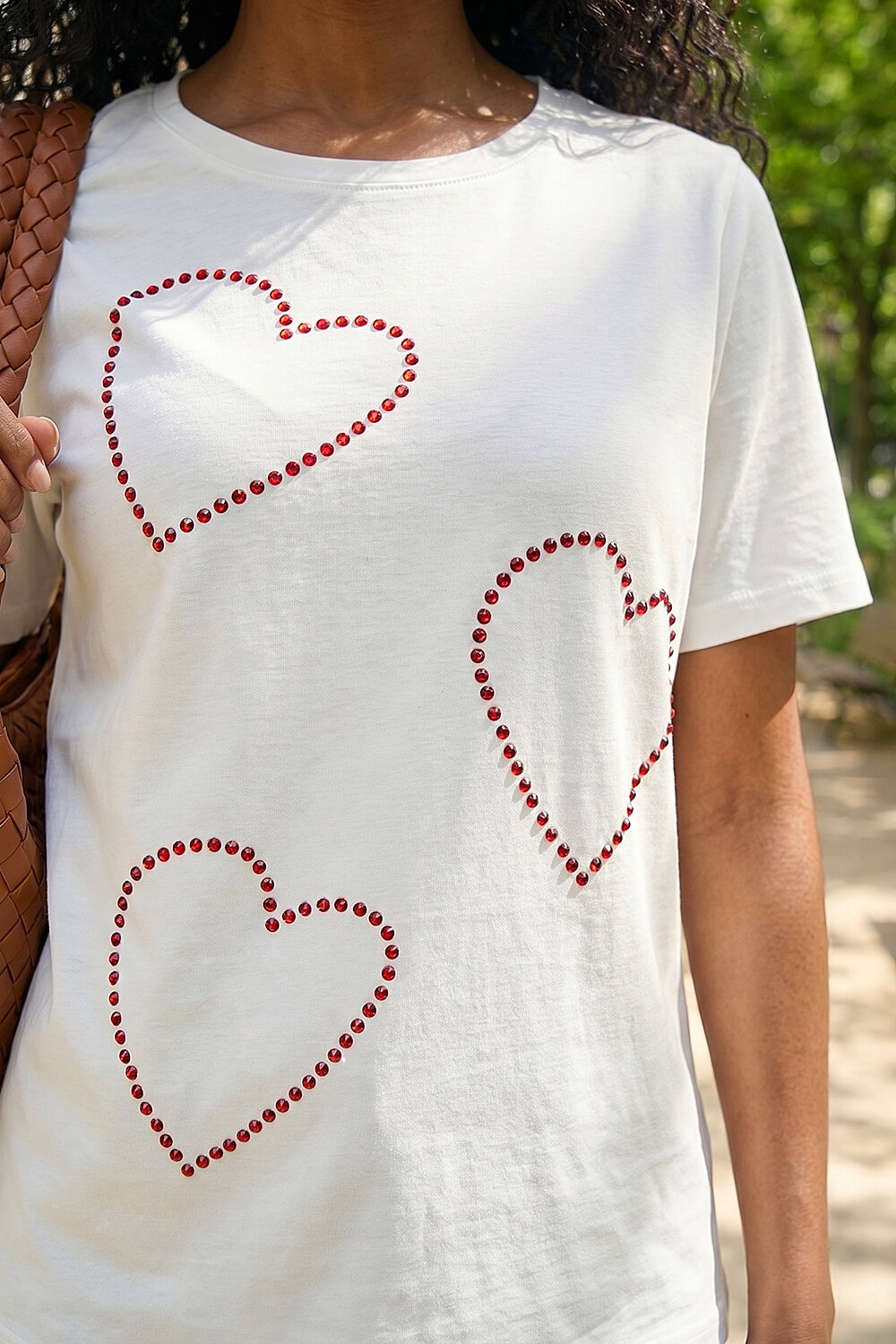 Ivory Embellished Heart T-Shirt, Image 5 of 4