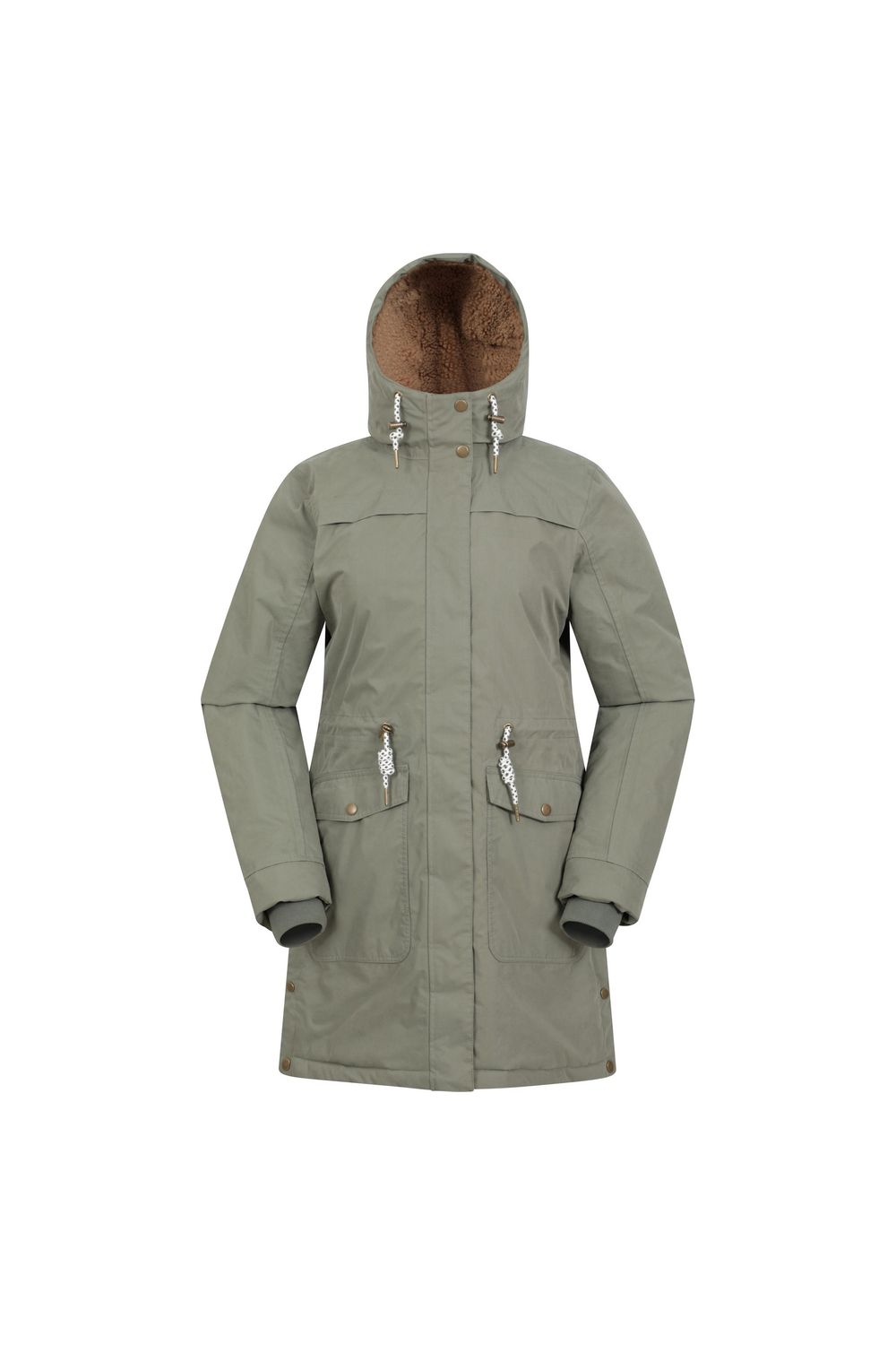 Khaki Acorn Waterproof Borg Lined Padded Parka, Image 1 of 4