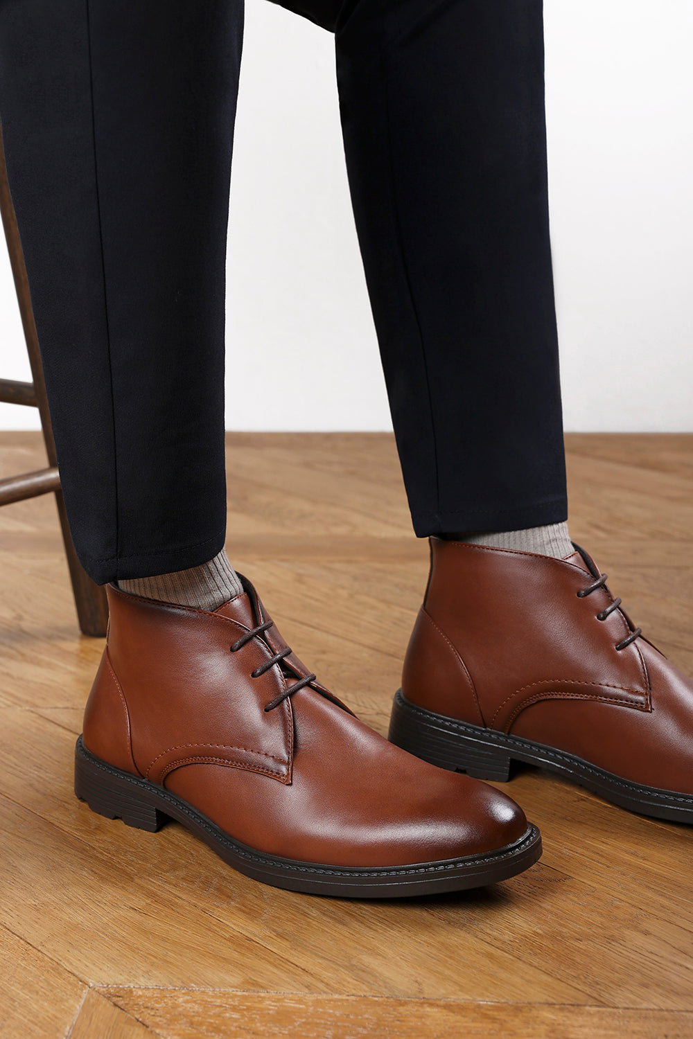 Tan 'Mason' Lace Up Ankle Boots, Image 5 of 6
