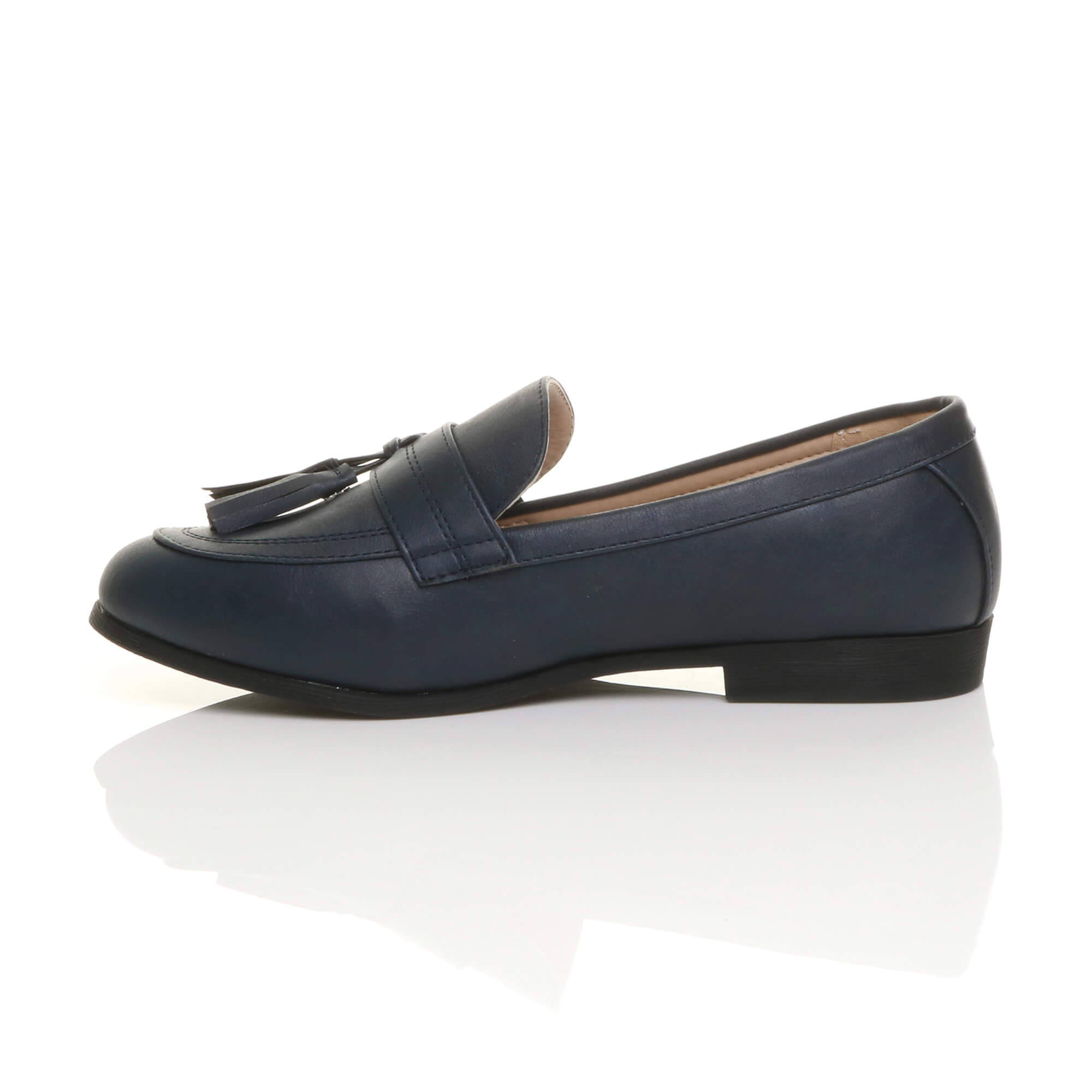Navy Blue Flat Smart Casual Loafers, Image 3 of 6