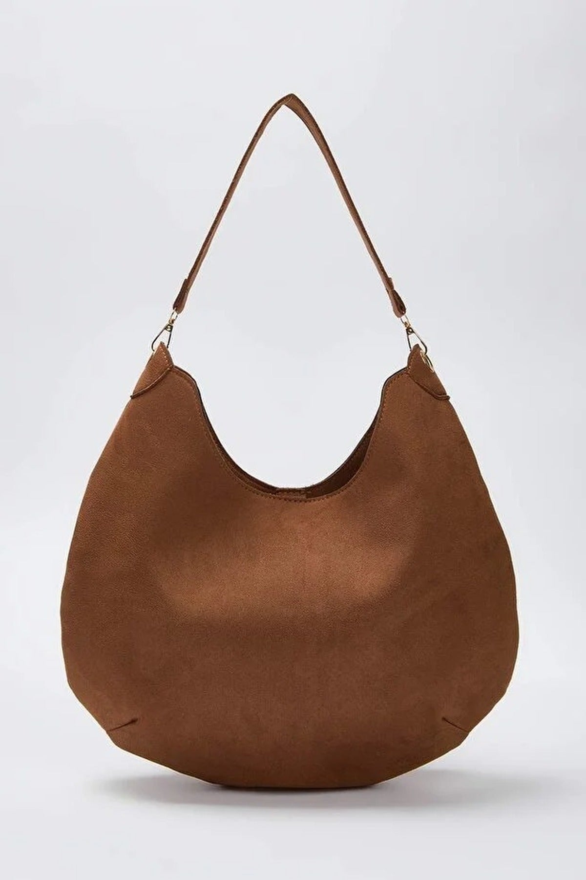 Brown Suede Shoulder Bag with Eyelet Detail, Image 4 of 4