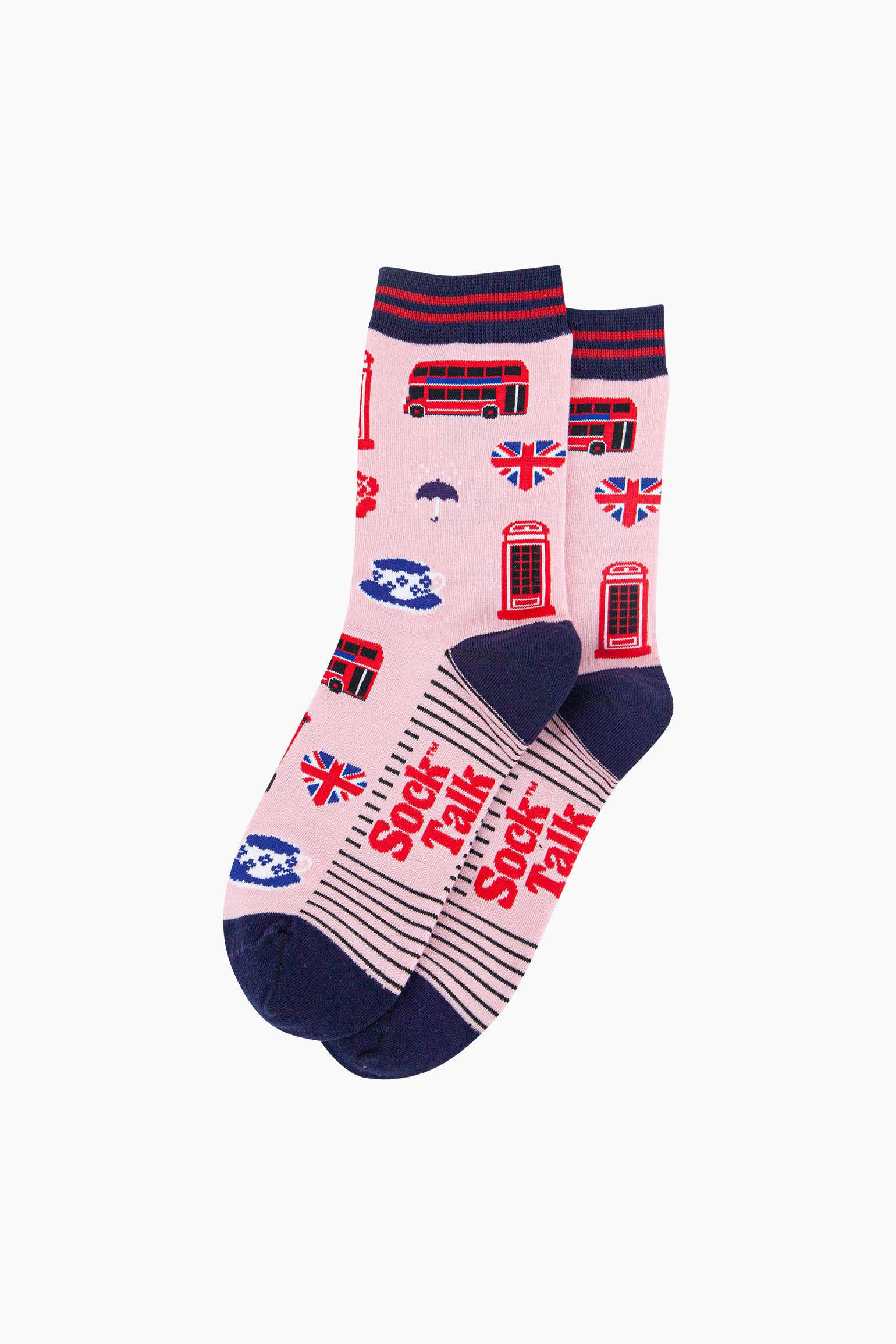 Pink London Landmarks Bamboo Socks in Pink, Image 3 of 4