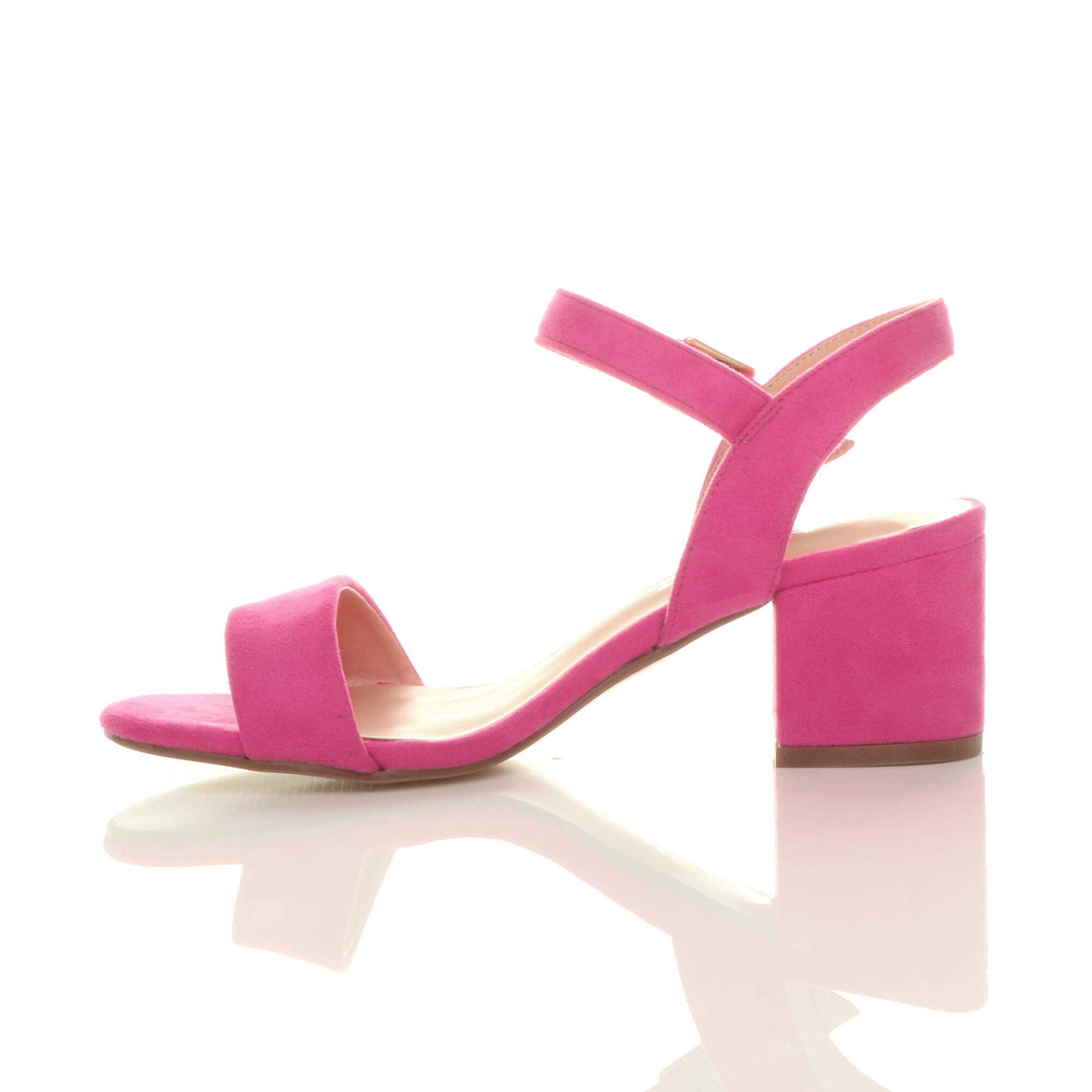 Fuchsia AJVANI Fuchsia Mid Block Heel Strappy Sandals, Image 3 of 6