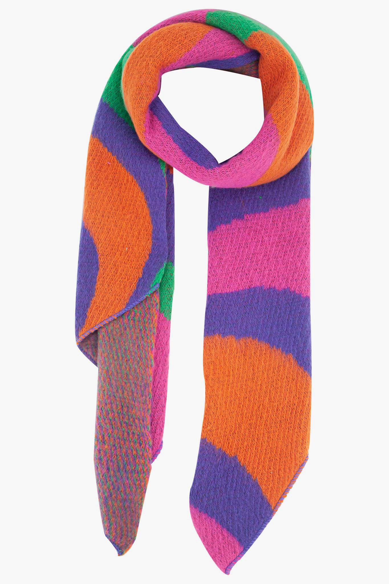 Multi Wave Stripe Winter Scarf, Image 1 of 3