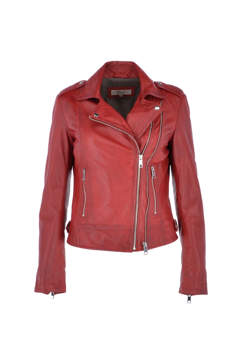 Red Ashwood Leather Red 'Ciara' Real Leather Biker Jacket, Image 1 of 4