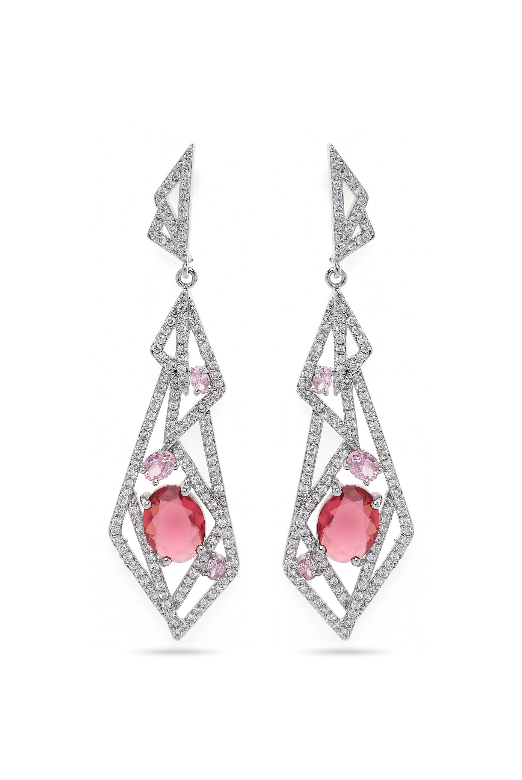Metallic Glittering Hollow Geometric Dangle Earrings