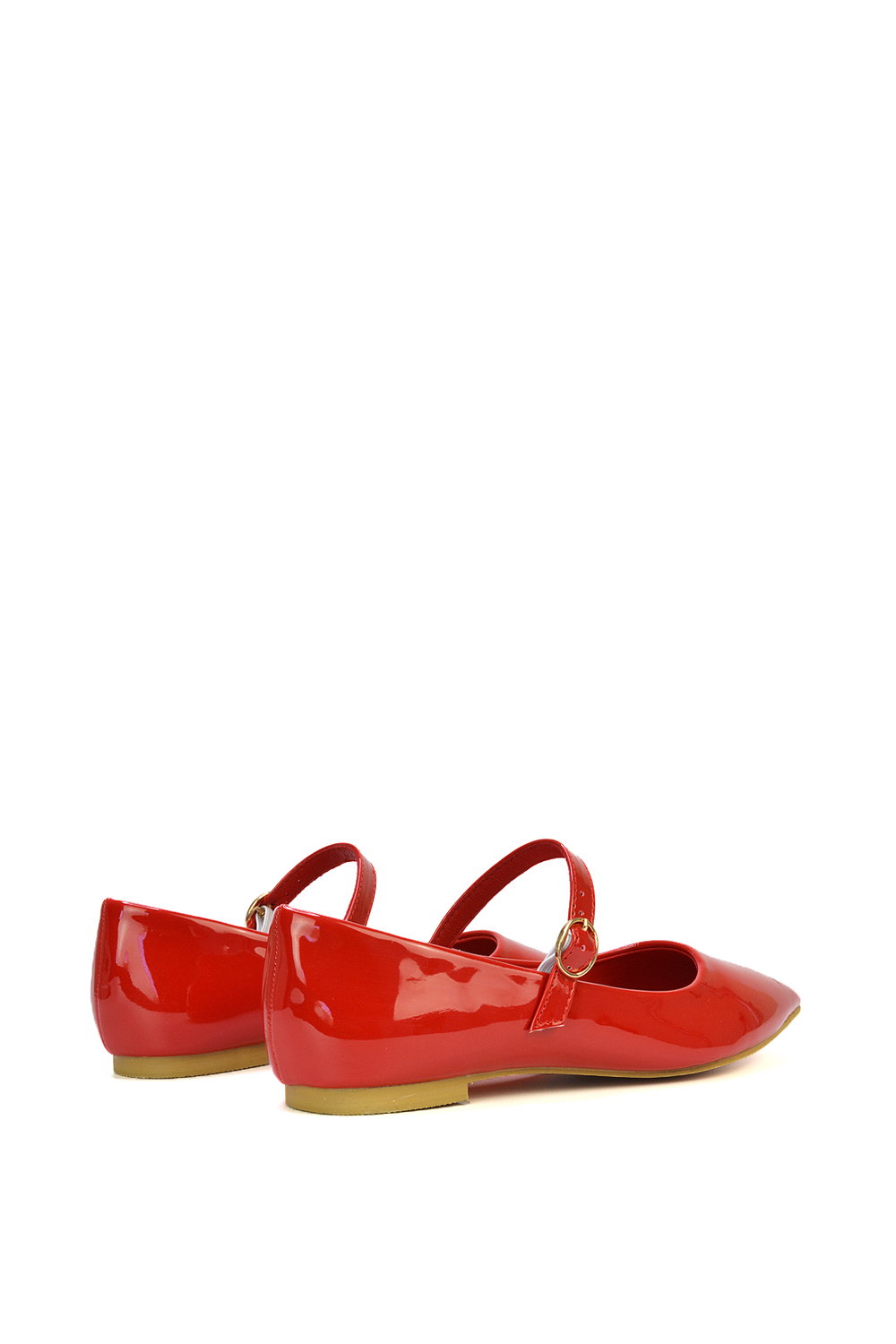 Red XY LONDON Red 'Aimee' Flat Mary Jane Ballerina Pumps, Image 4 of 5