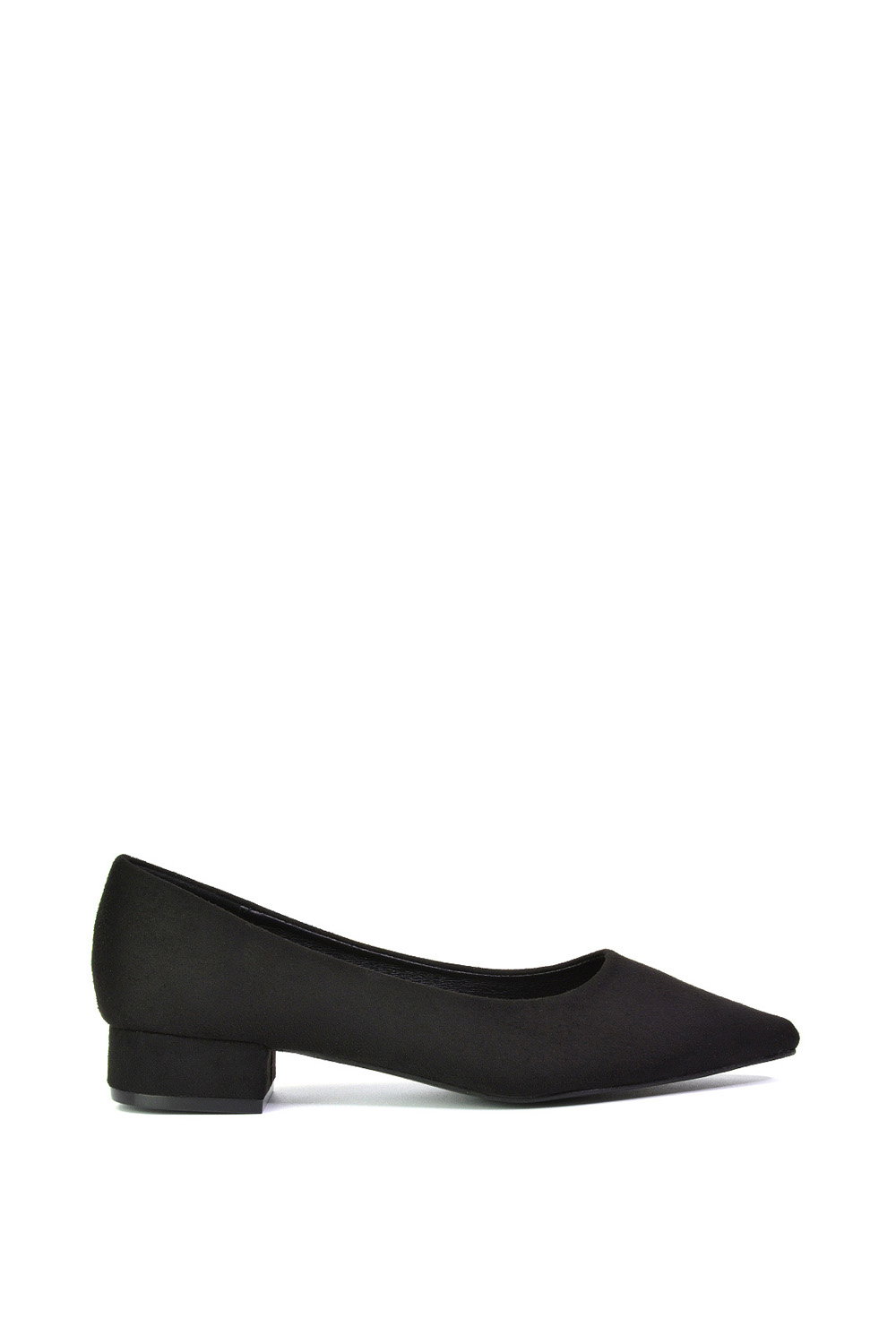 Black 'Karen' Pointed Toe Wedding Shoes Low Heel Bridal Heels