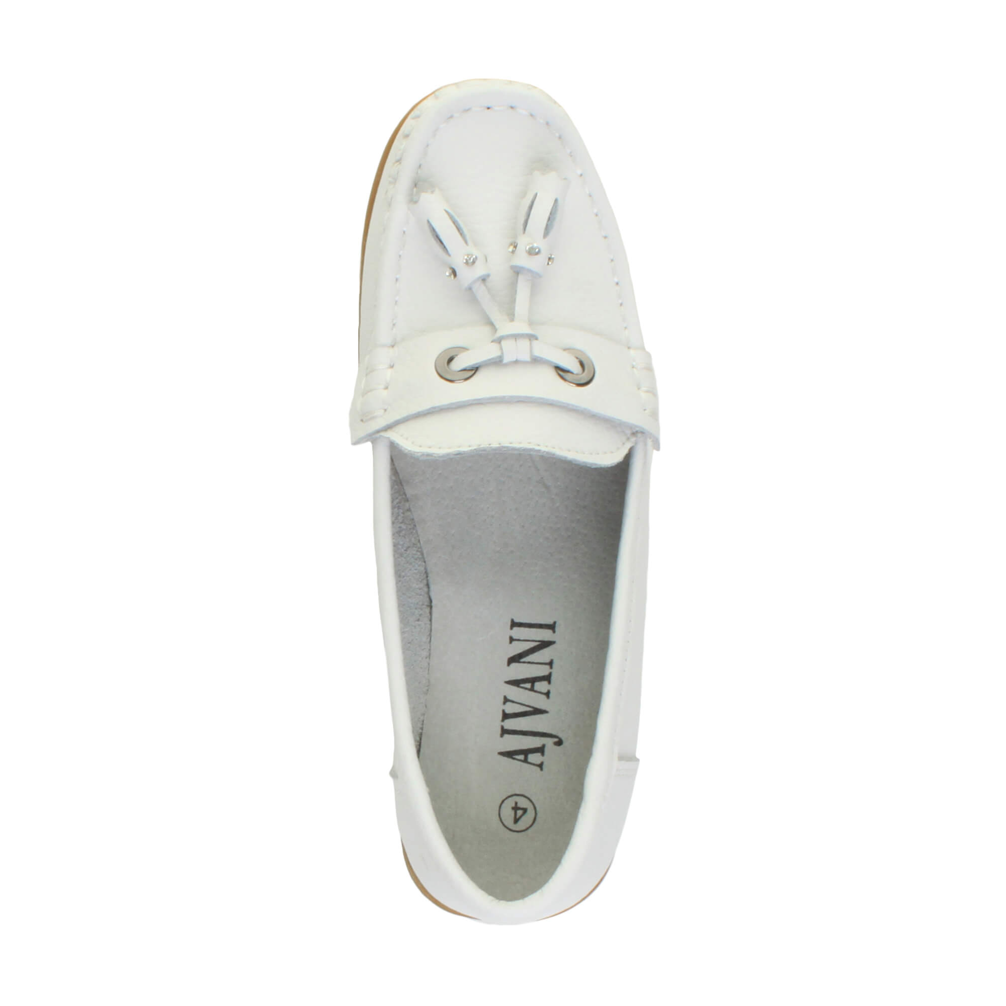 White AJVANI White Comfort Boat Shoes Loafers, Image 6 of 8