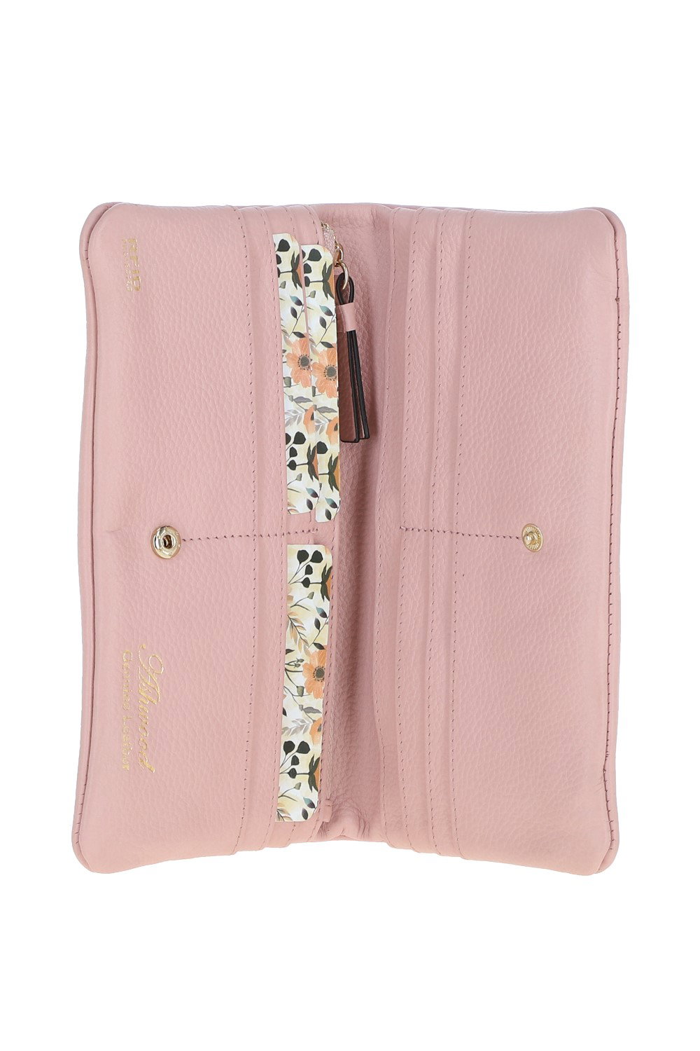 Pink 'Arcobaleno' 12 Card RFID Protected Leather Purse, Image 2 of 4